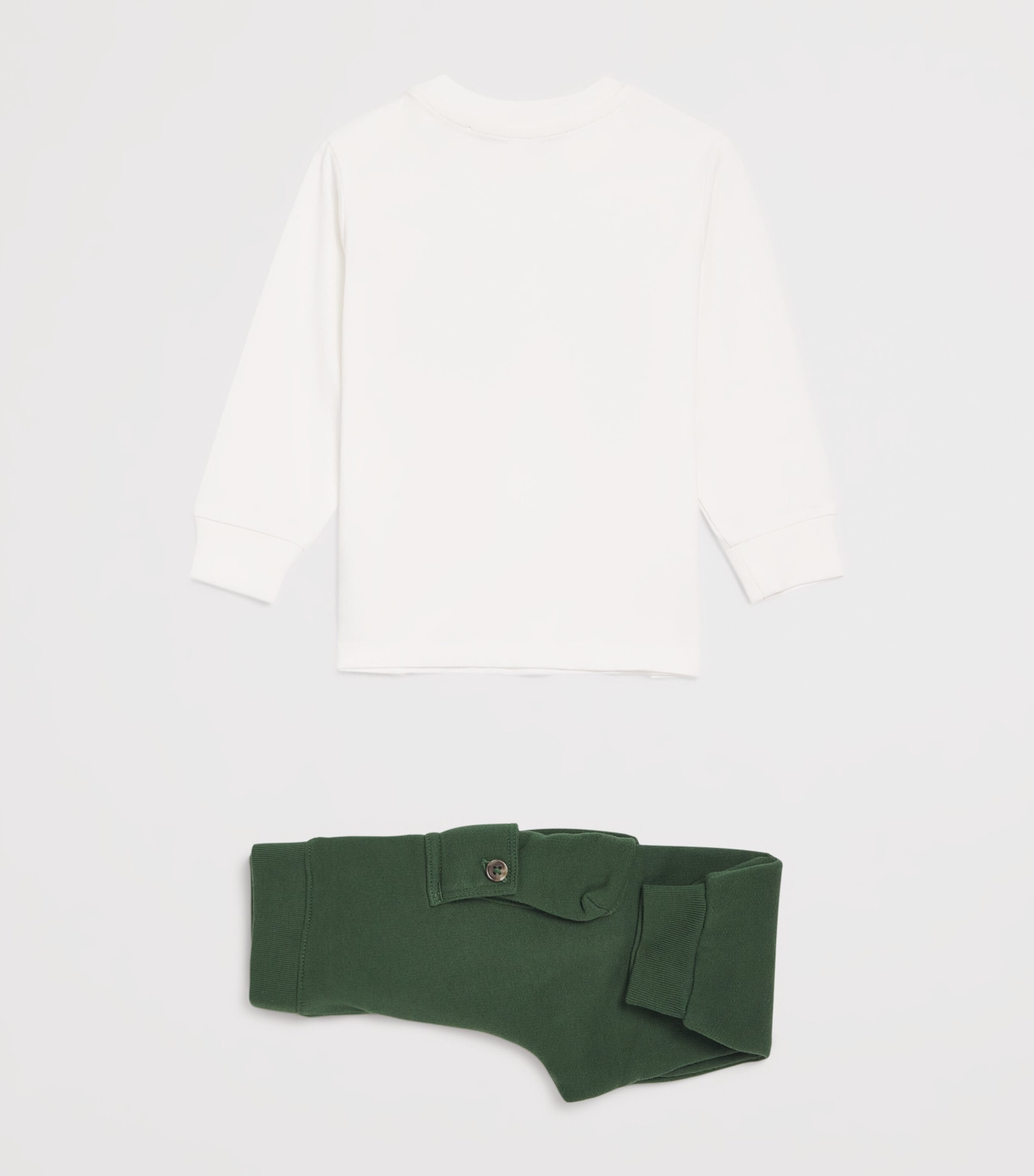 Long-Sleeve Top and Cargo Sweatpants Set (3-24 Months) CREAM Image 2