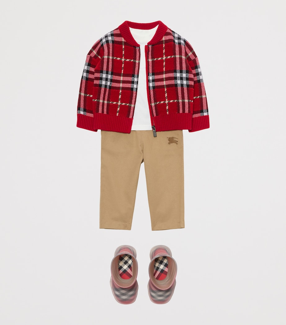 Wool Check Bomber Jacket (6-24 Months) POPPY RED IP CHECK Image 3