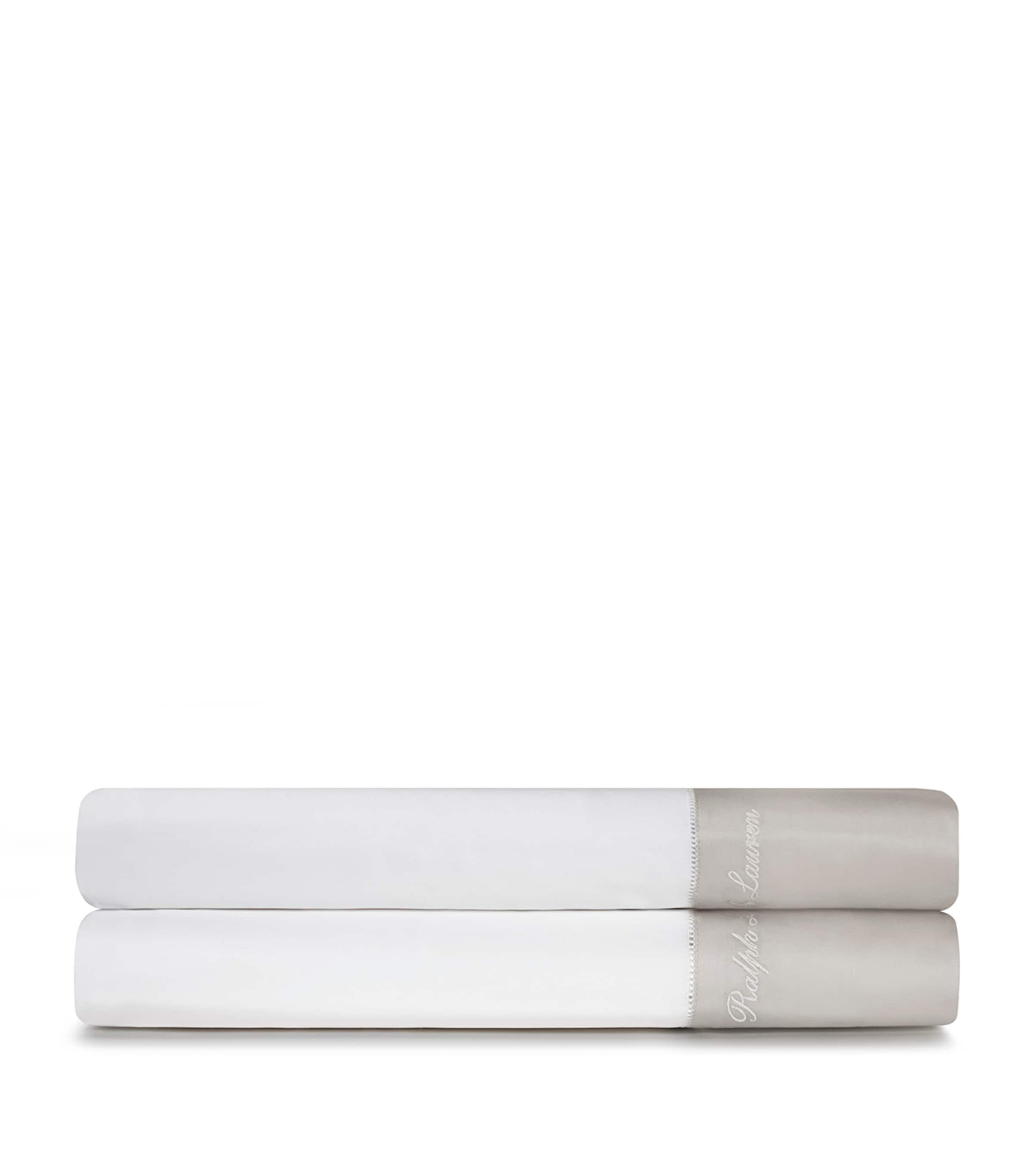 Ralph Lauren Home Langdon Super King Flat Sheet (270cm x 300cm) Silver Image 2