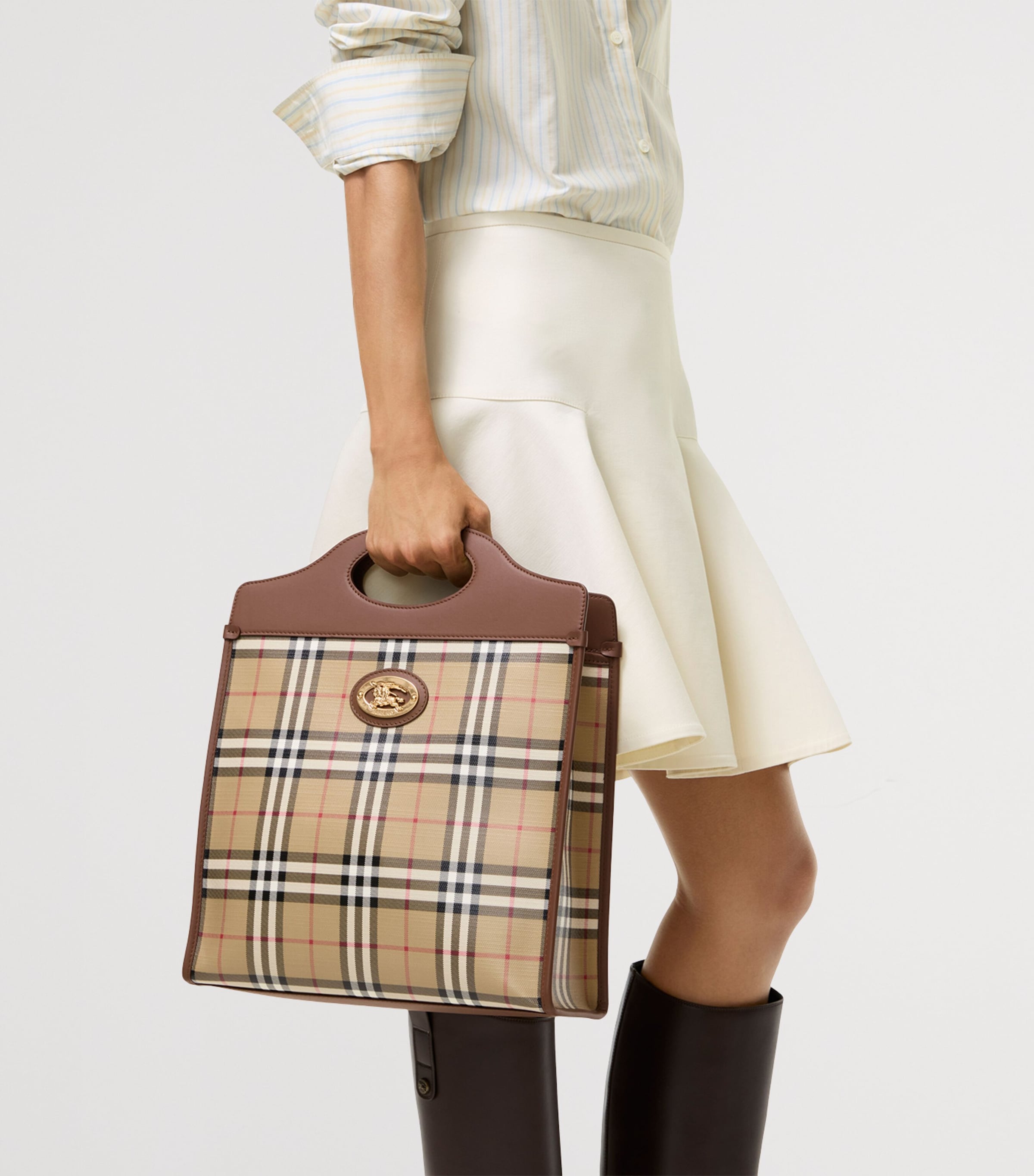 Burberry Womens Small Check Pocket Bag Archive Beige Image 2