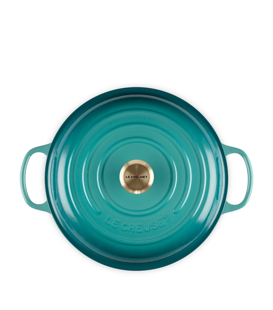Le Creuset Cast Iron Shallow Casserole Dish (30cm) Bleu Riviera Image 5