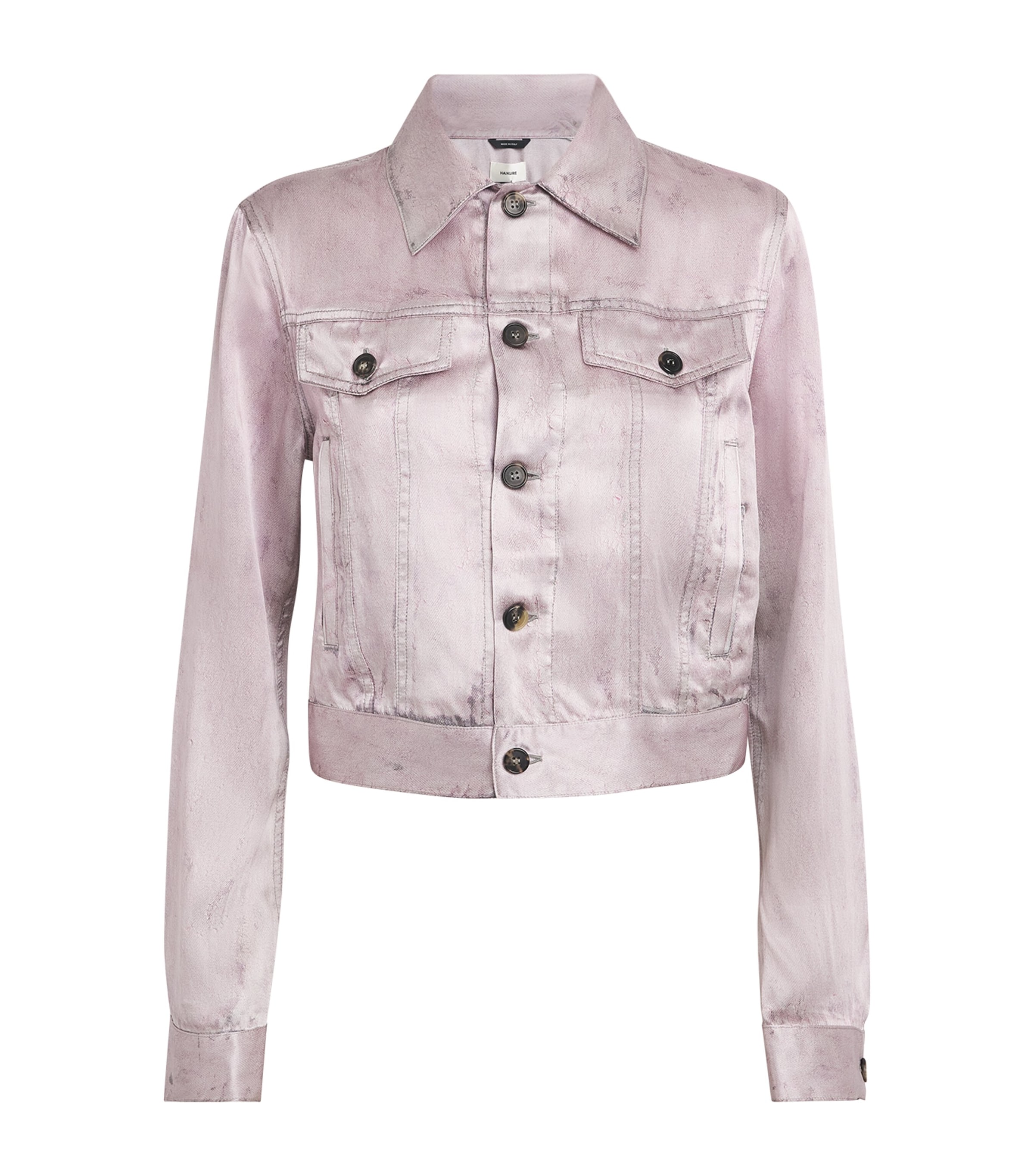 Haikure Silk Crack-print Tricky Denim Jacket