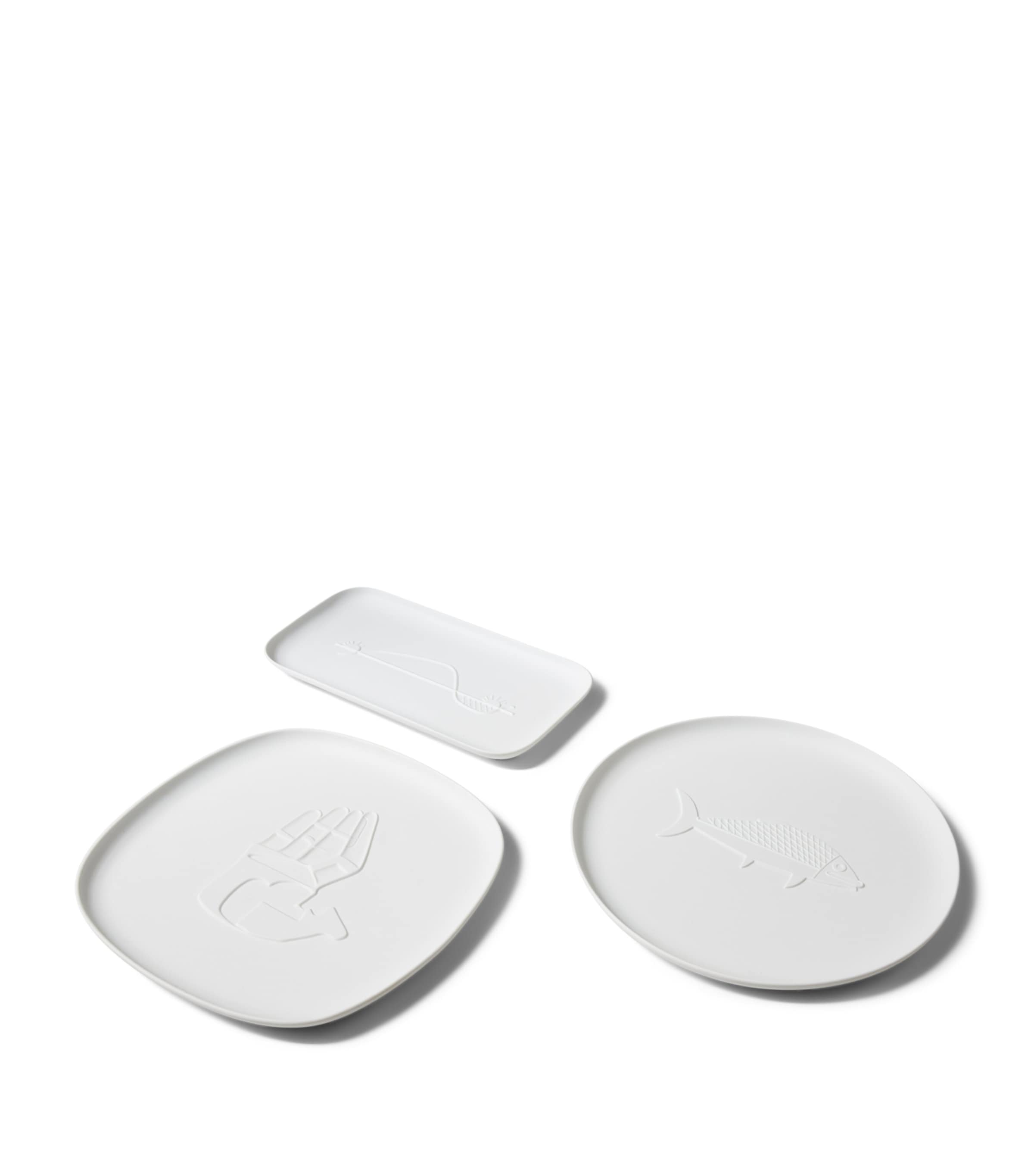 Cassina x Ginori 1735 Le Corbusier Collection Chandigarh La Course du Soleil Rectangular Tray (34cm) WHITE Image 3