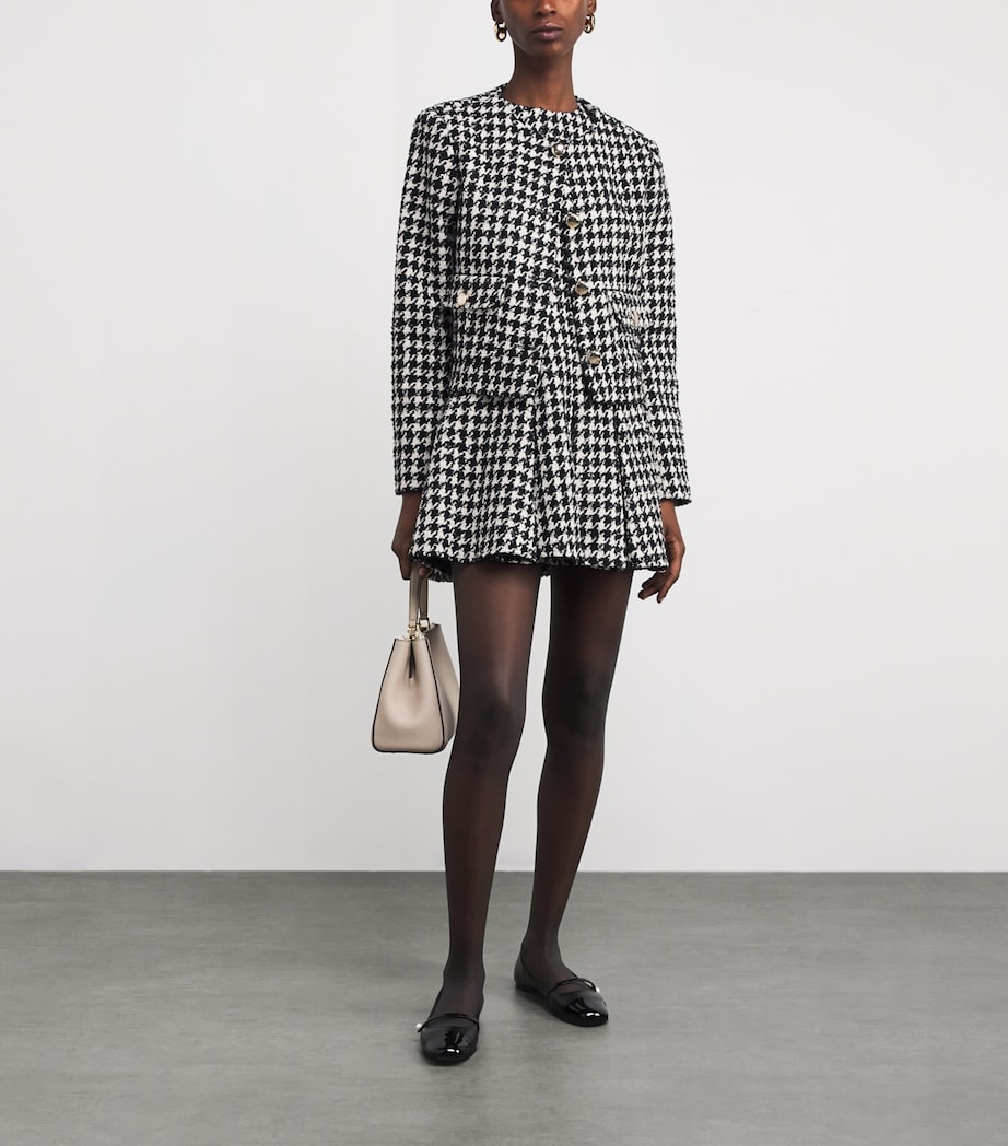 Tweed Houndstooth Jacket WHITE / BLACK Image 2