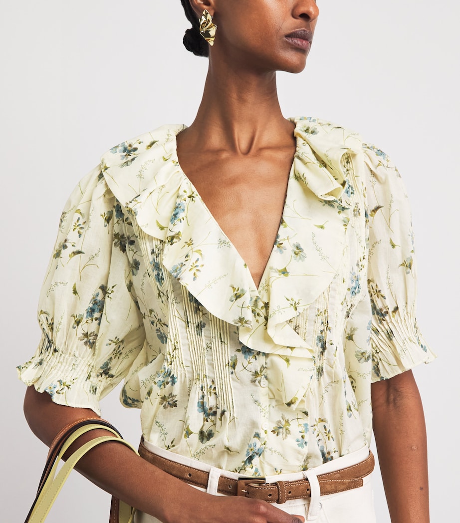 DÔEN Womens Organic Cotton Henri Blouse Sunshine Prairie Rse Image 3