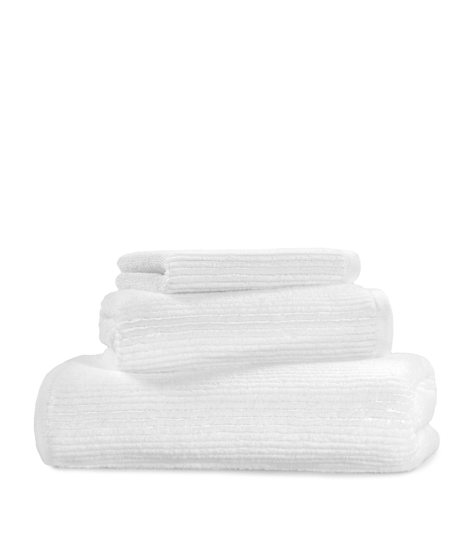 Organic Cotton Raya Hand Towel (50cm x 100cm) WHITE Image 1