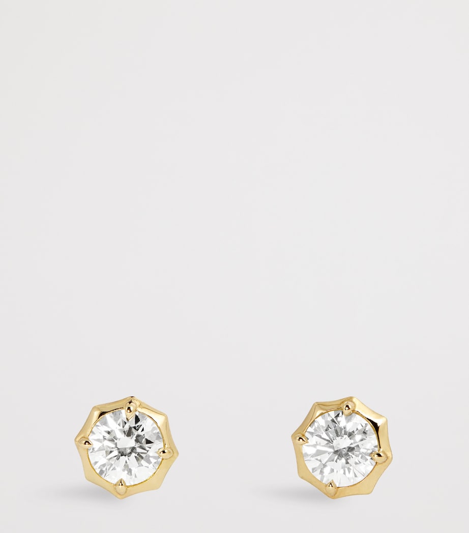 Yellow Gold and Diamond Sophisticate Studs YELLOW GOLD Image 3