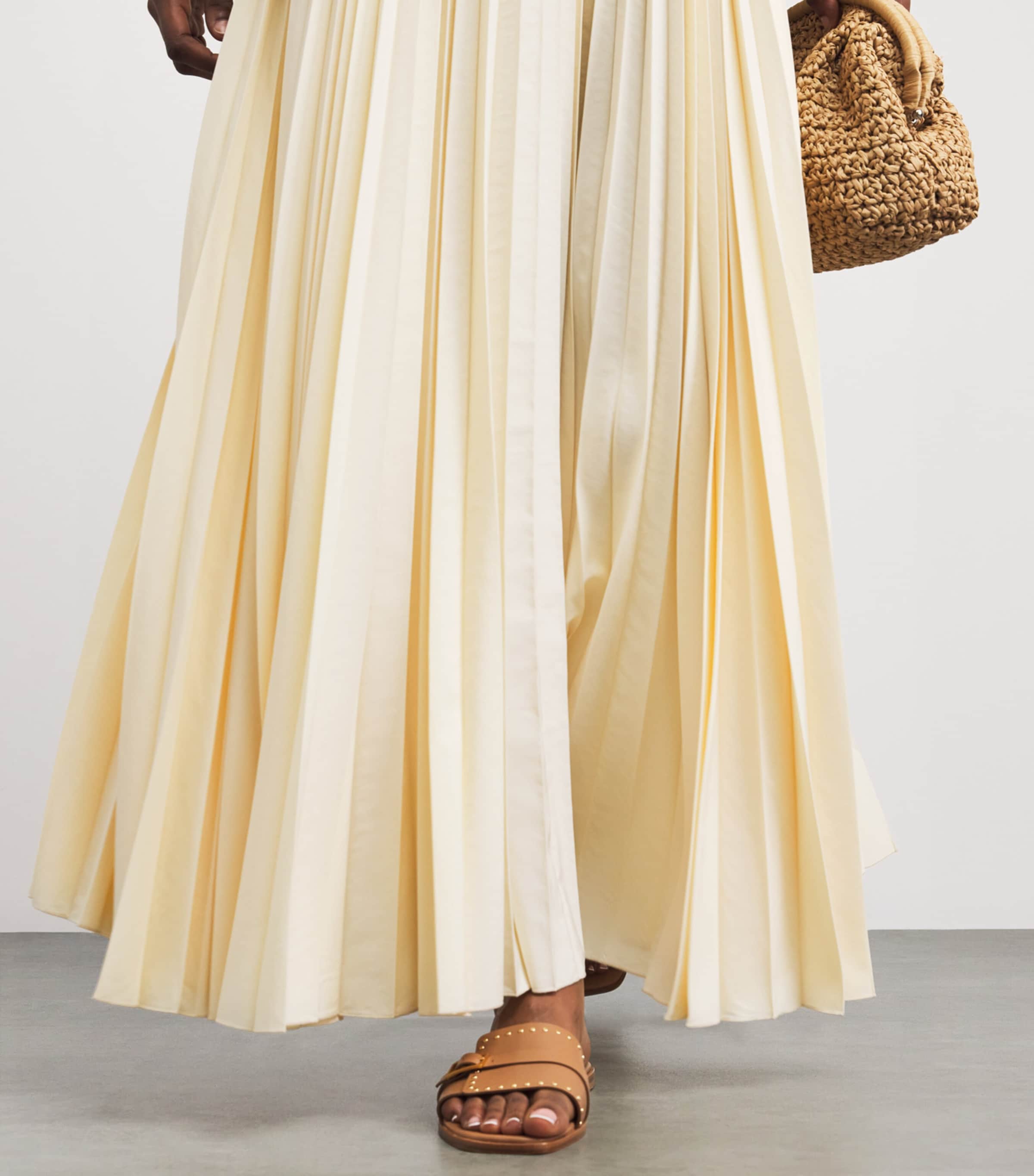 Eleventy Womens Pleated Maxi Skirt Sabbia Image 3