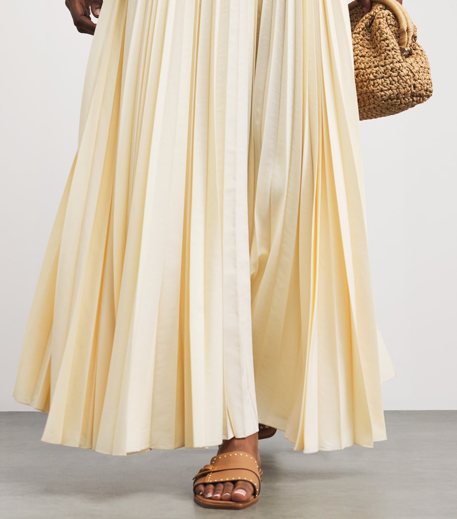 Eleventy Womens Pleated Maxi Skirt Sabbia Image 3