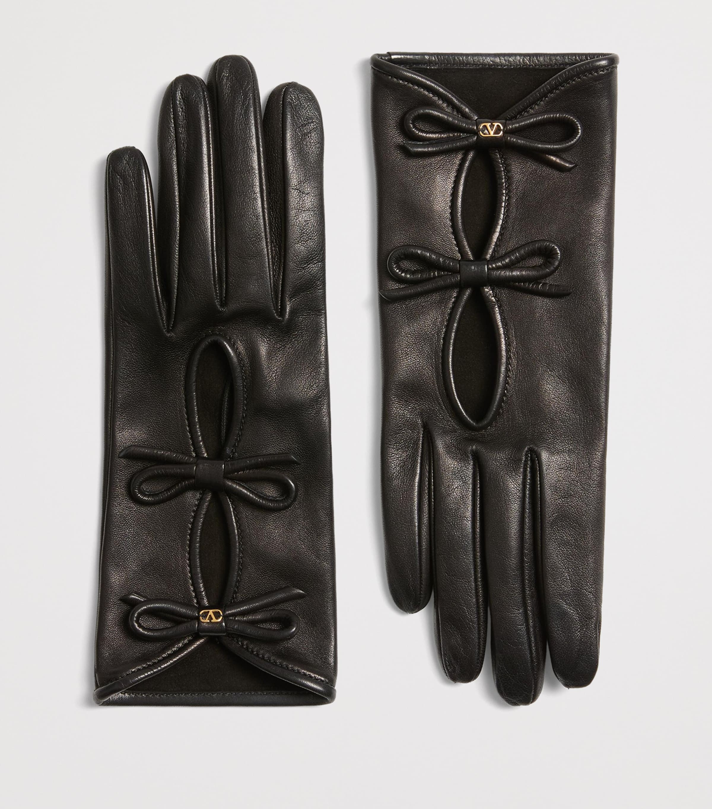 Valentino Garavani Leather VLogo Signature Gloves Image 2