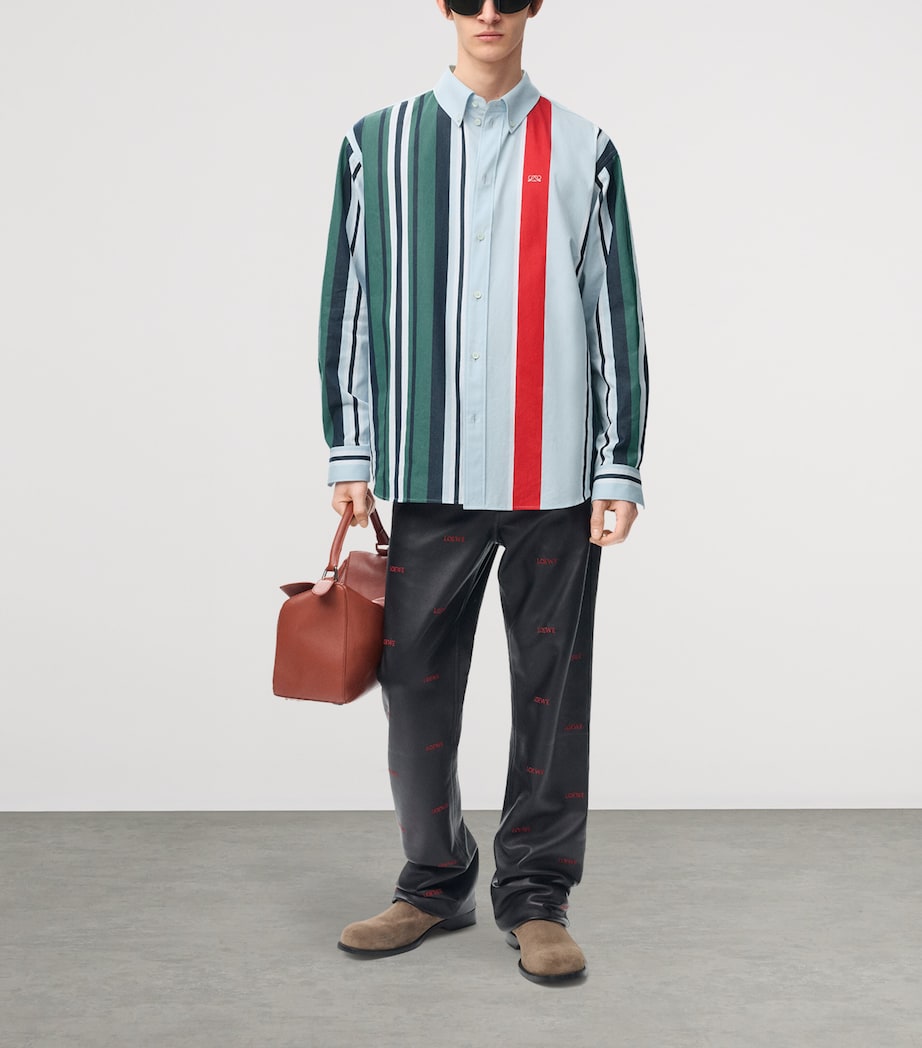 LOEWE Mens Stripe Print Shirt Blue/multicolor Image 2