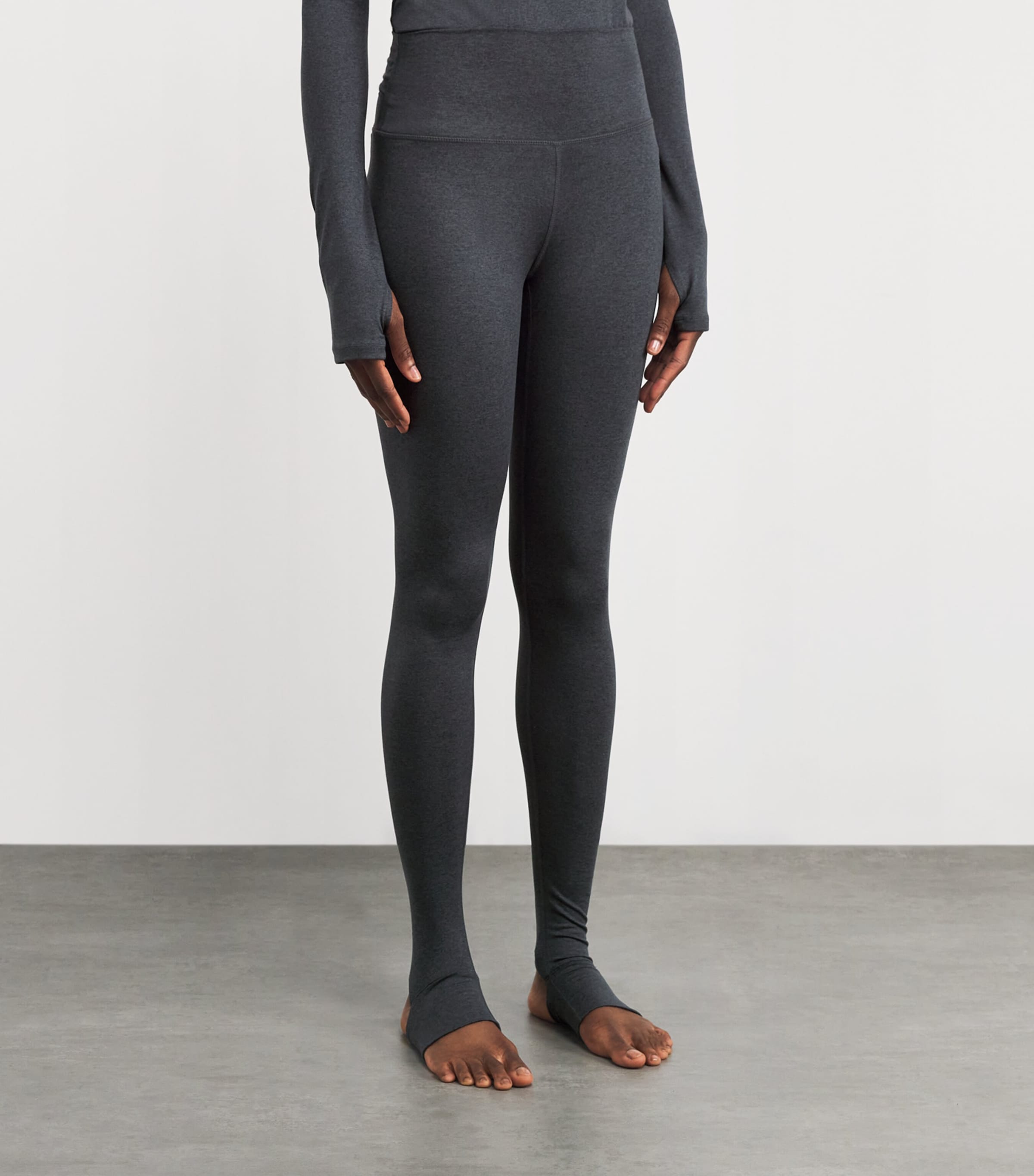 Always Warm Stirrup Leggings BLACK MARL Image 3