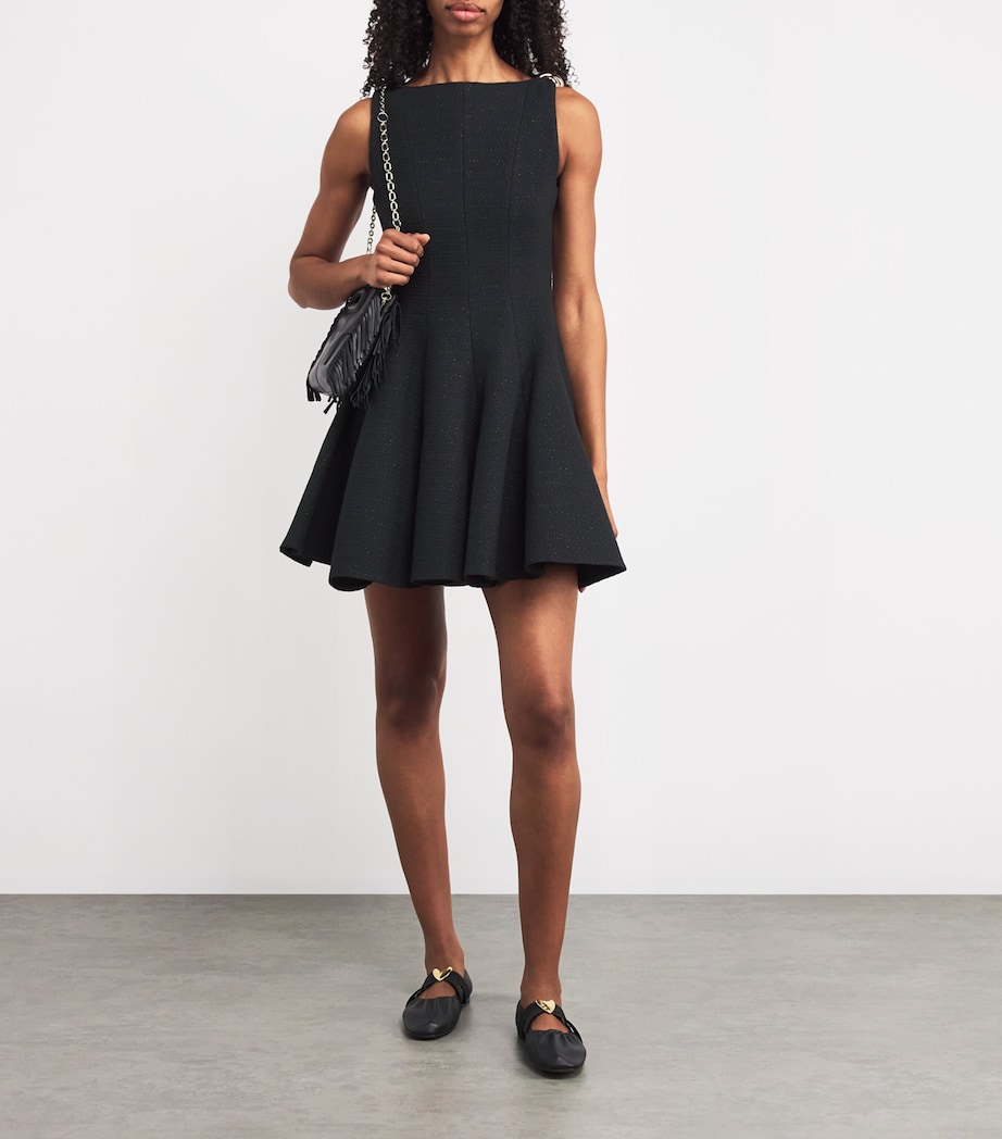 Cotton-Blend Tweed Mini Dress BLACK Image 2