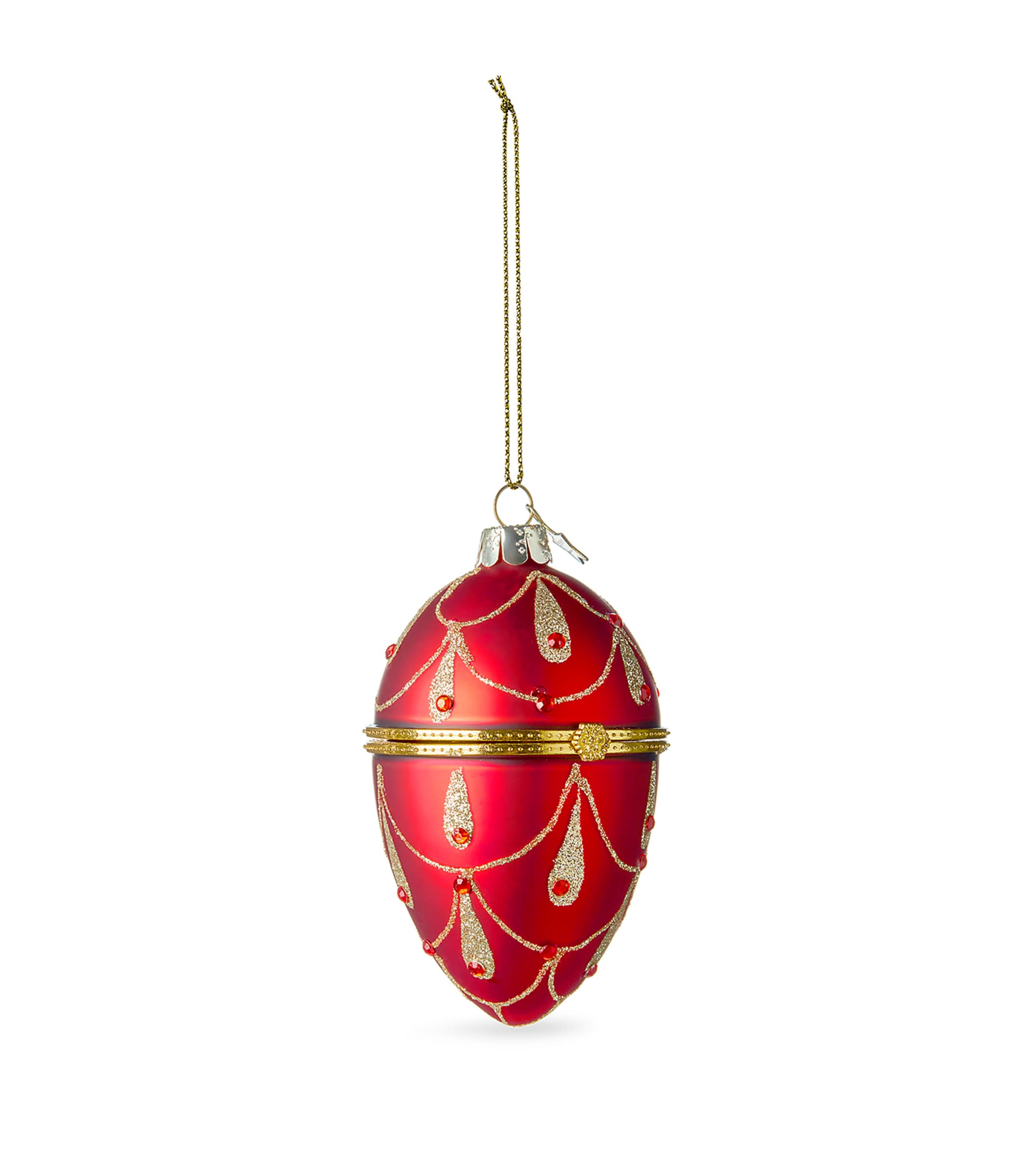 Harrods Fabergé-style Egg Tree Decoration In Red