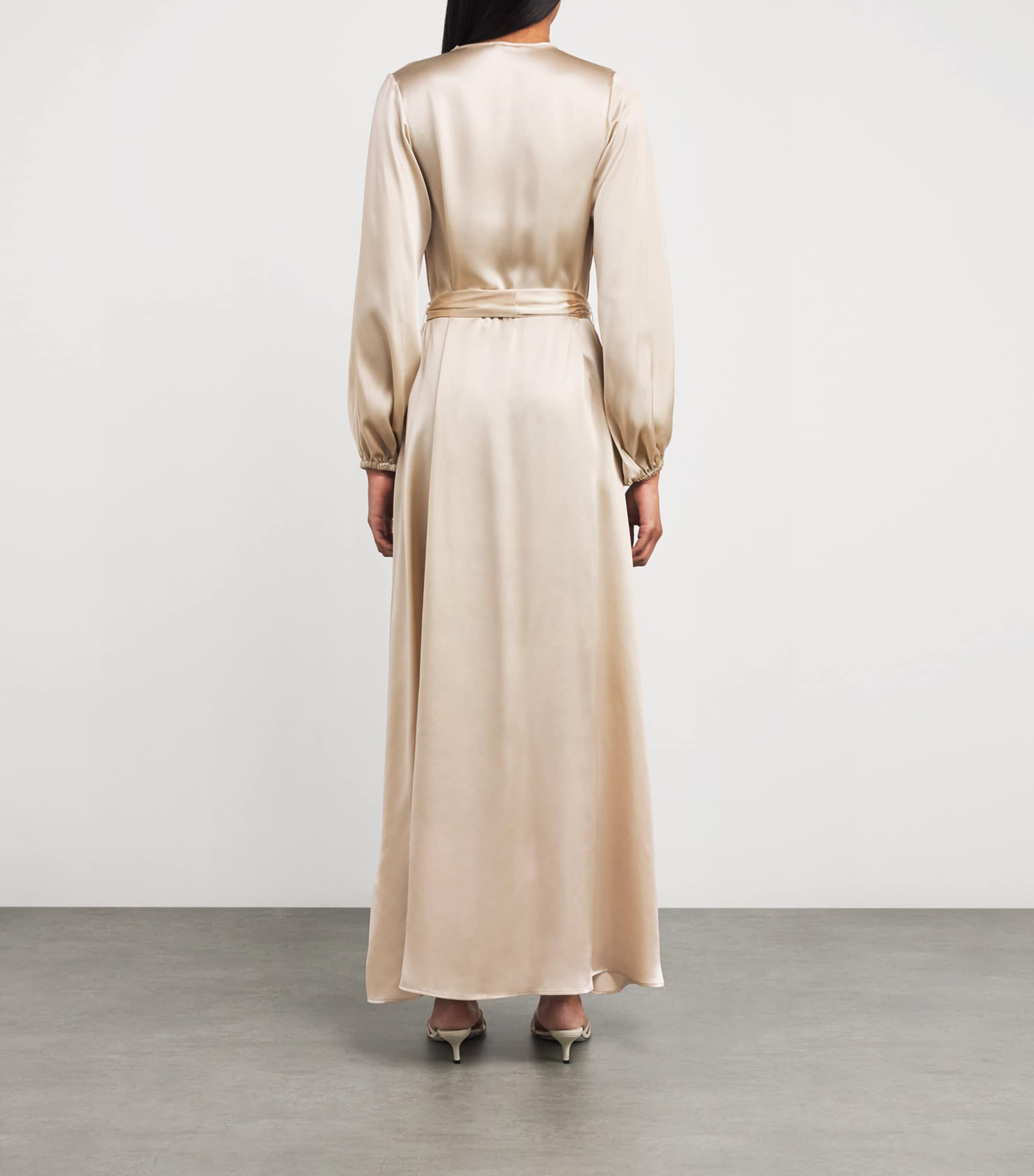 Silk Long-Sleeve Maxi Dress SABBIA Image 3