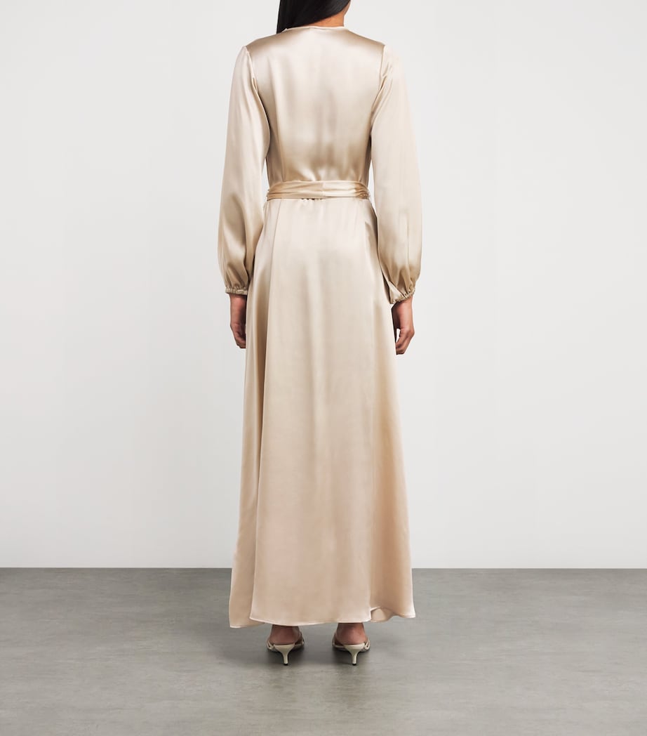 Silk Long-Sleeve Maxi Dress SABBIA Image 3