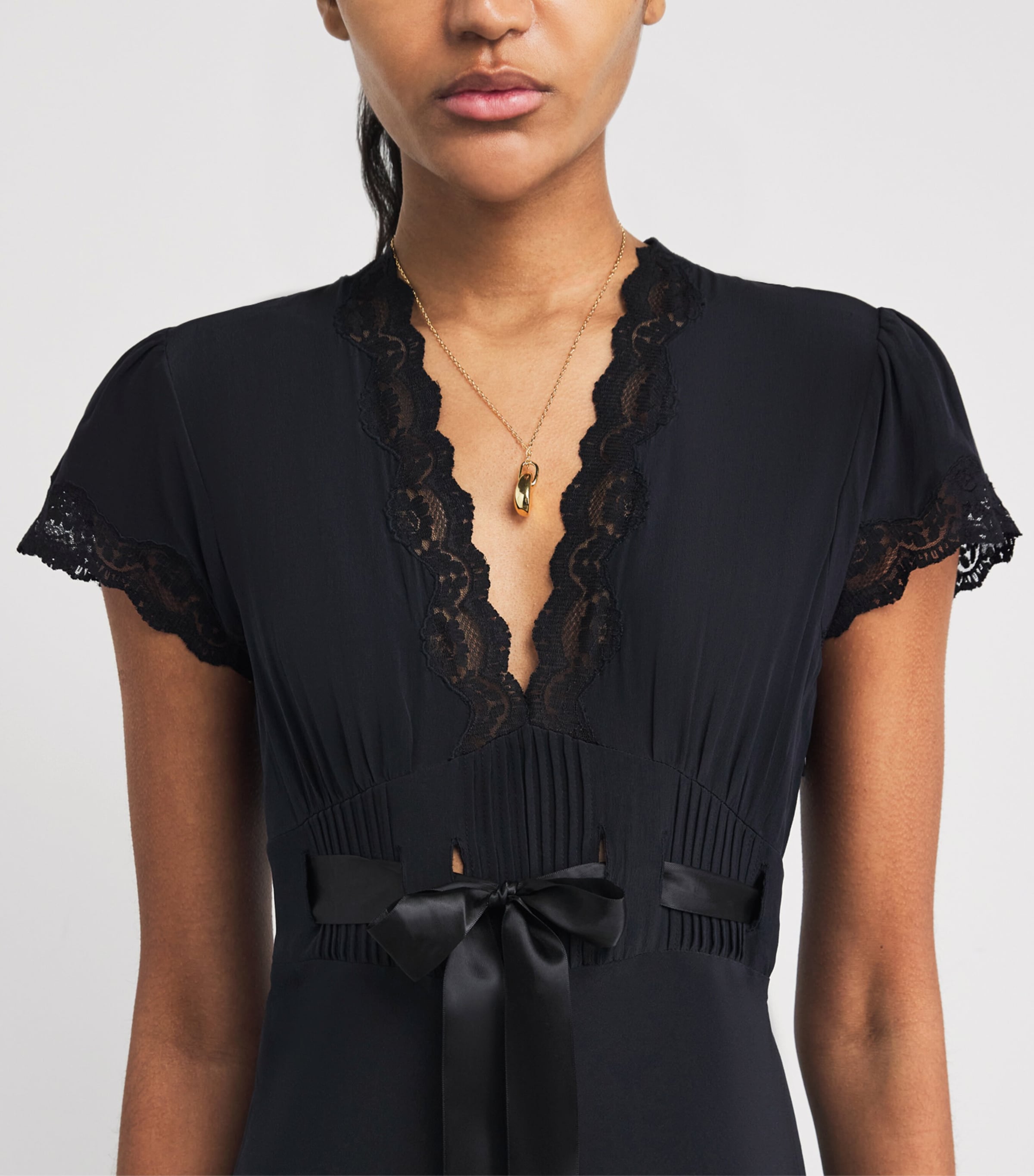 Silk Marlice Midi Dress BLACK Image 6