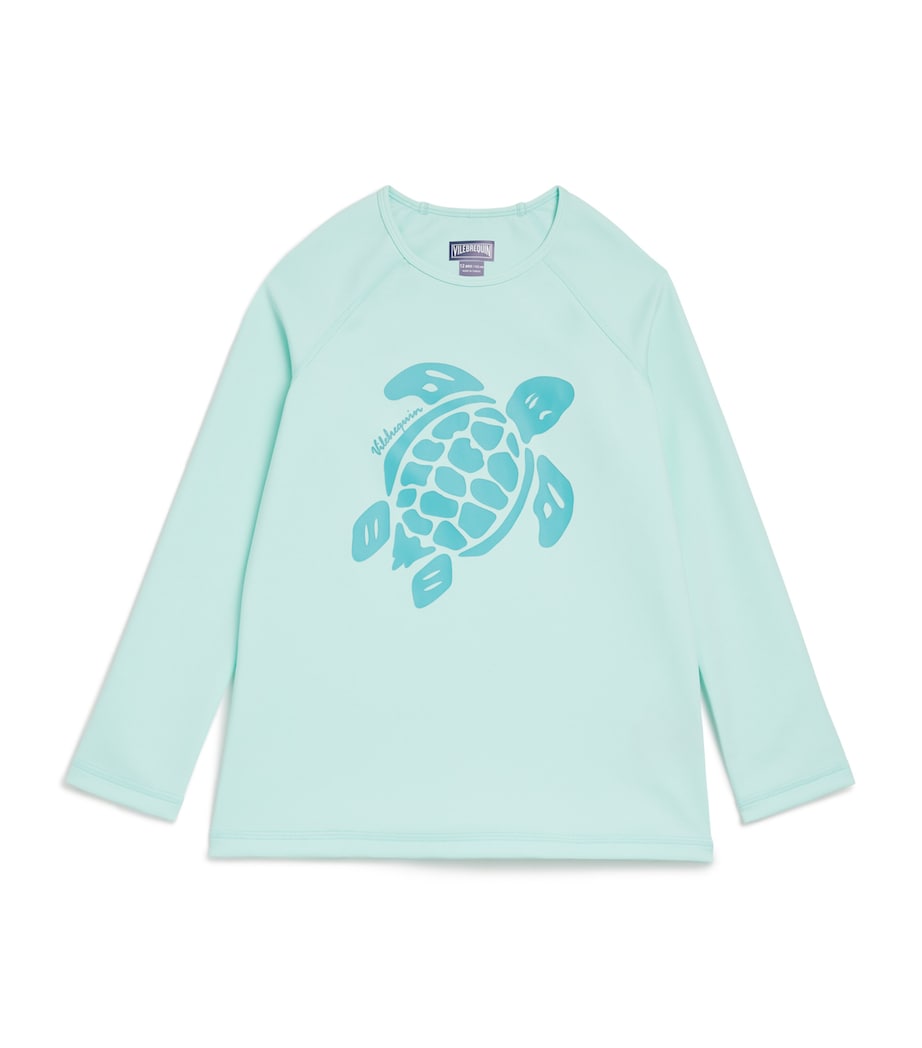 Turtle Logo Rash Guard Top (2-14 Years) 344CELADON Image 1