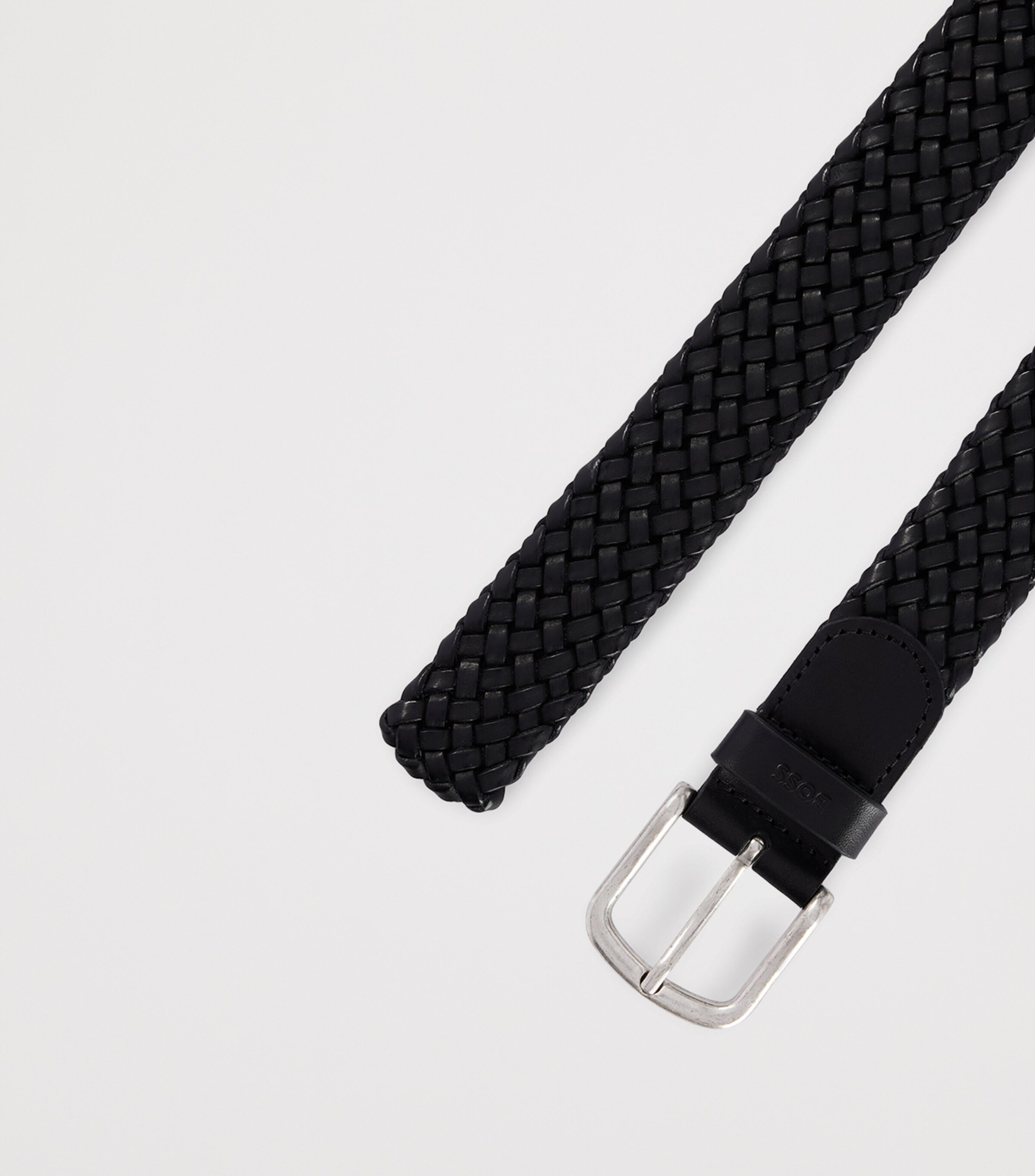 The Grand Woven Black Color Leather Belt