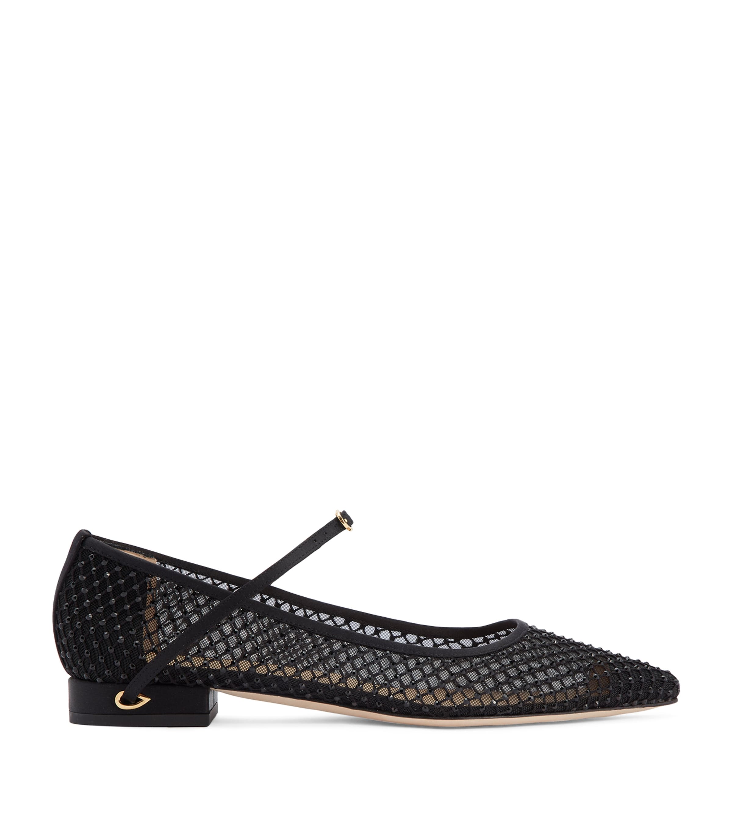 Shop Jennifer Chamandi Crystal-embellished Lorenzo Ballet Flats In Black