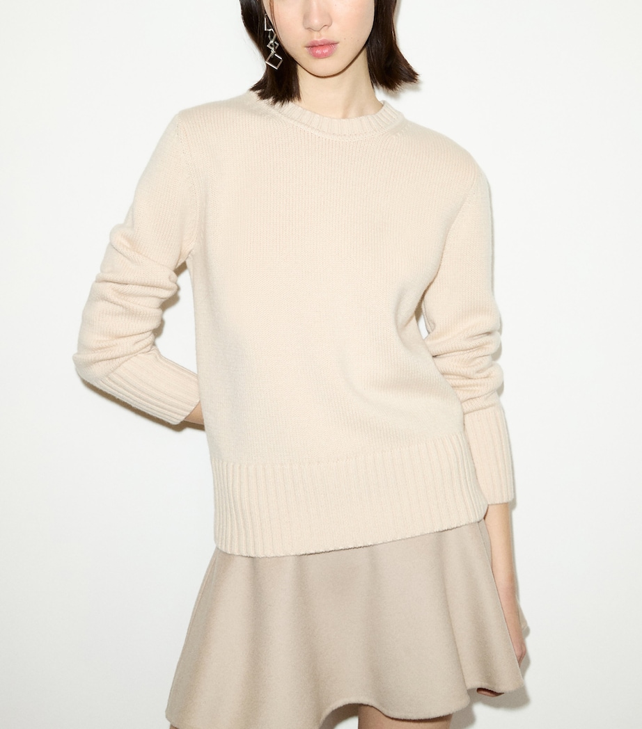 MAX&Co. Womens Wool-Cashmere Sweater Beige Image 2