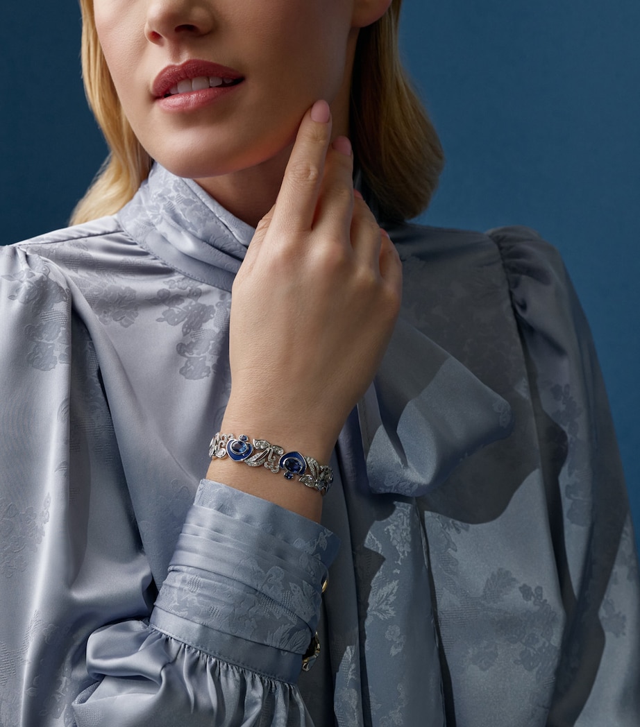 Boodles Platinum, Diamond and Sapphire The Palace Collection Royal Porcelain Bracelet Blue Image 2