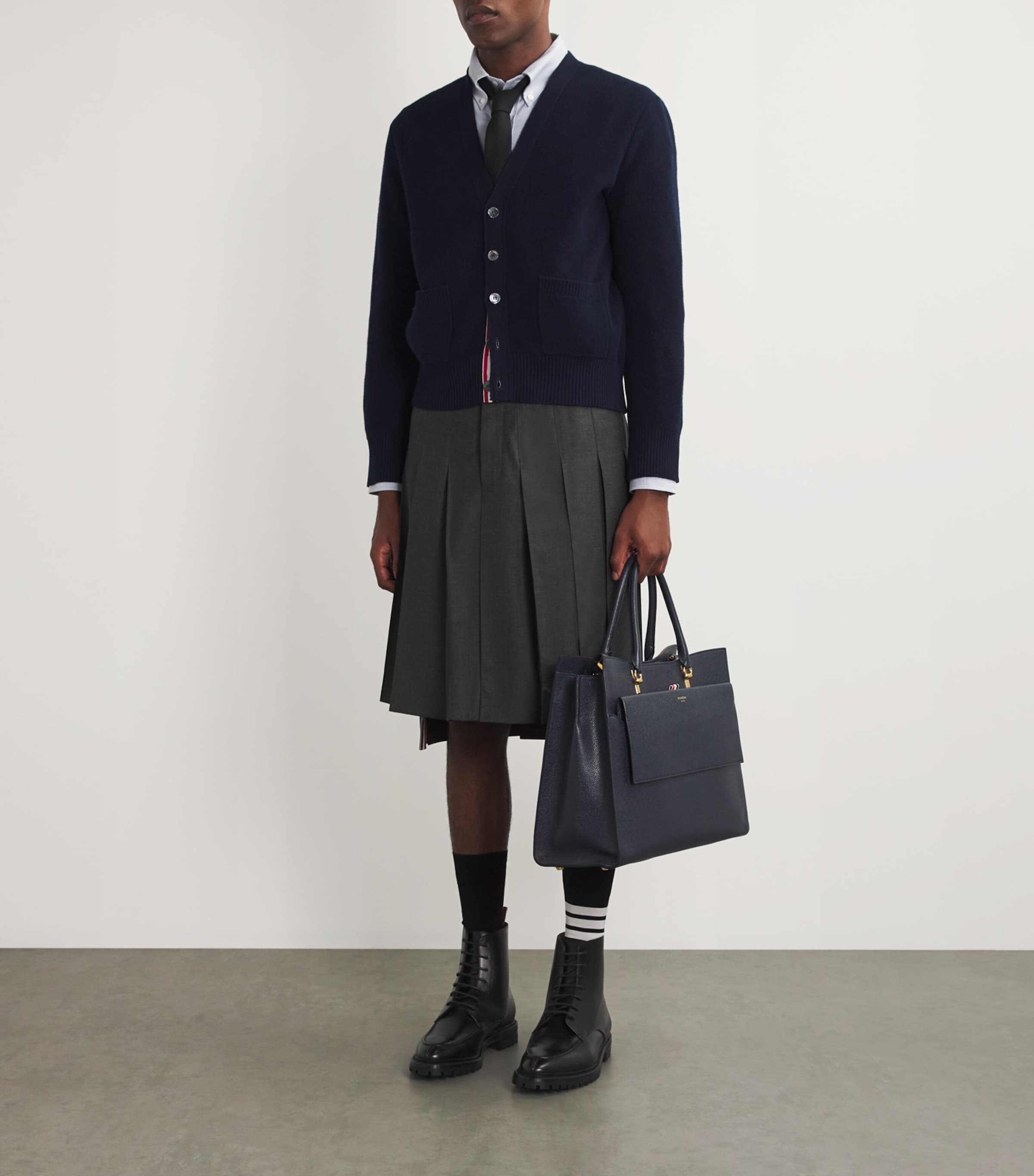 Leather Commando Boots BLACK Image 5