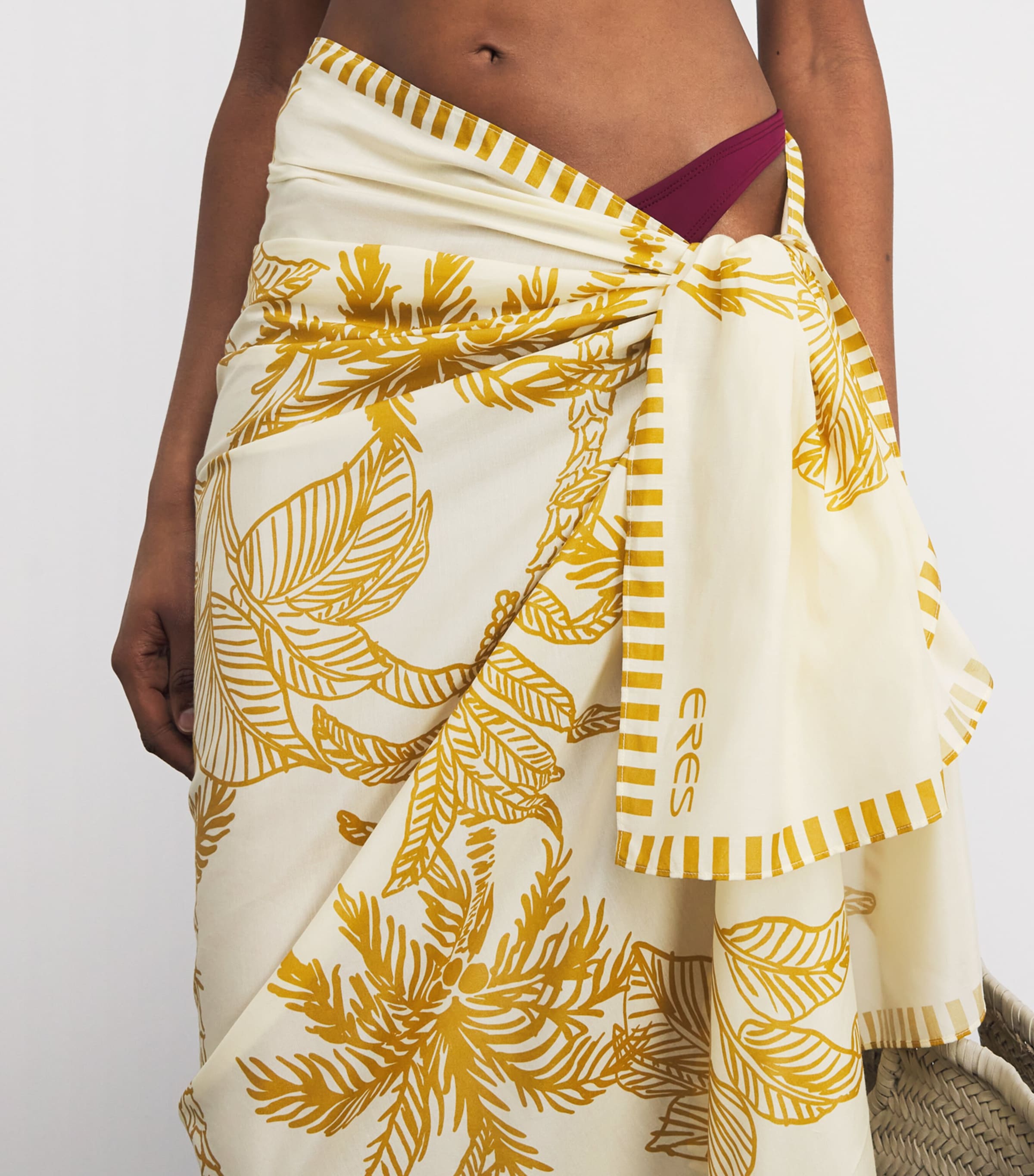 Eres Womens Cotton-Silk Printed Sarong Imp Vyg Pnma Image 3