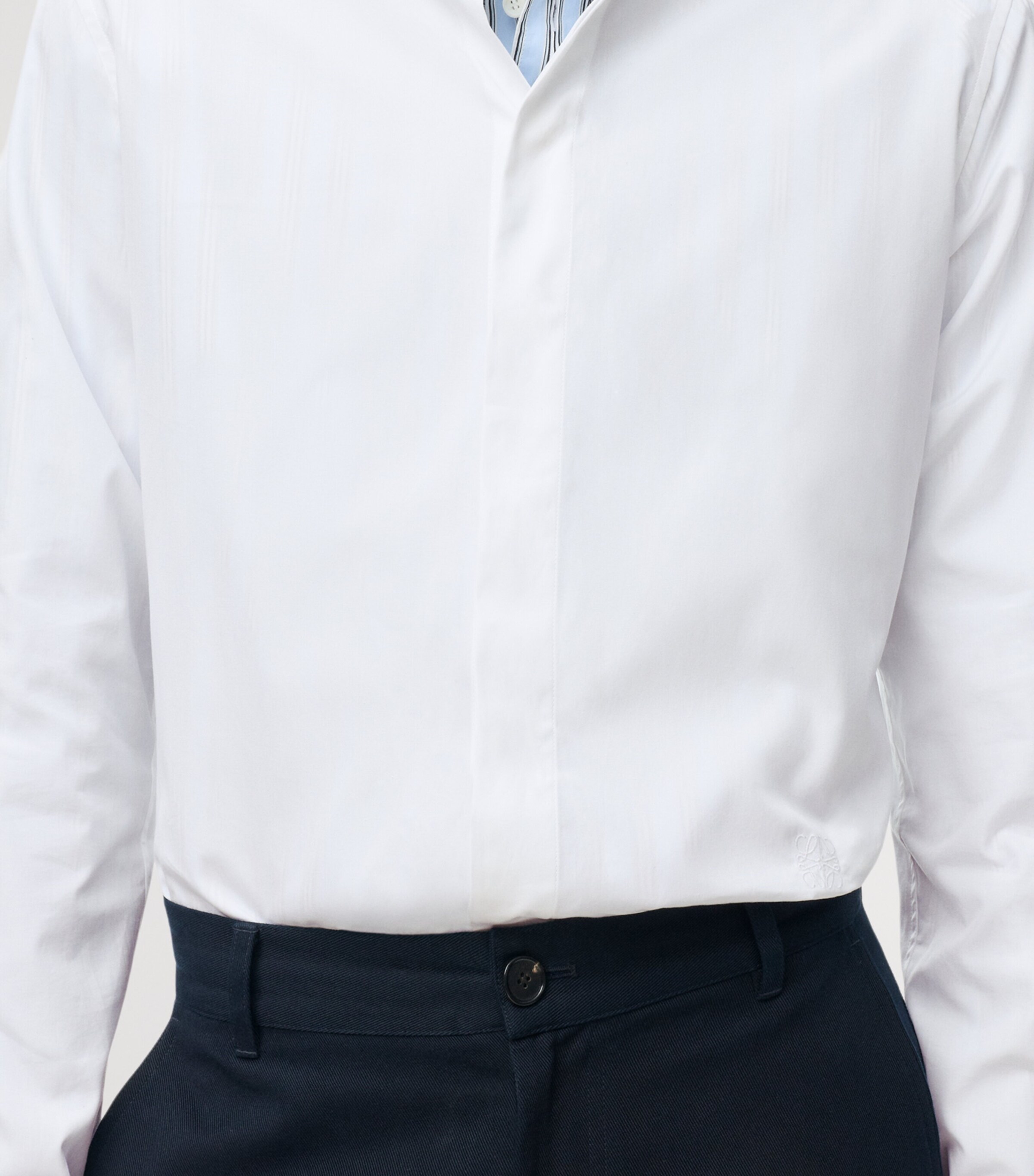 LOEWE Mens Poplin Anagram Shirt White Image 5