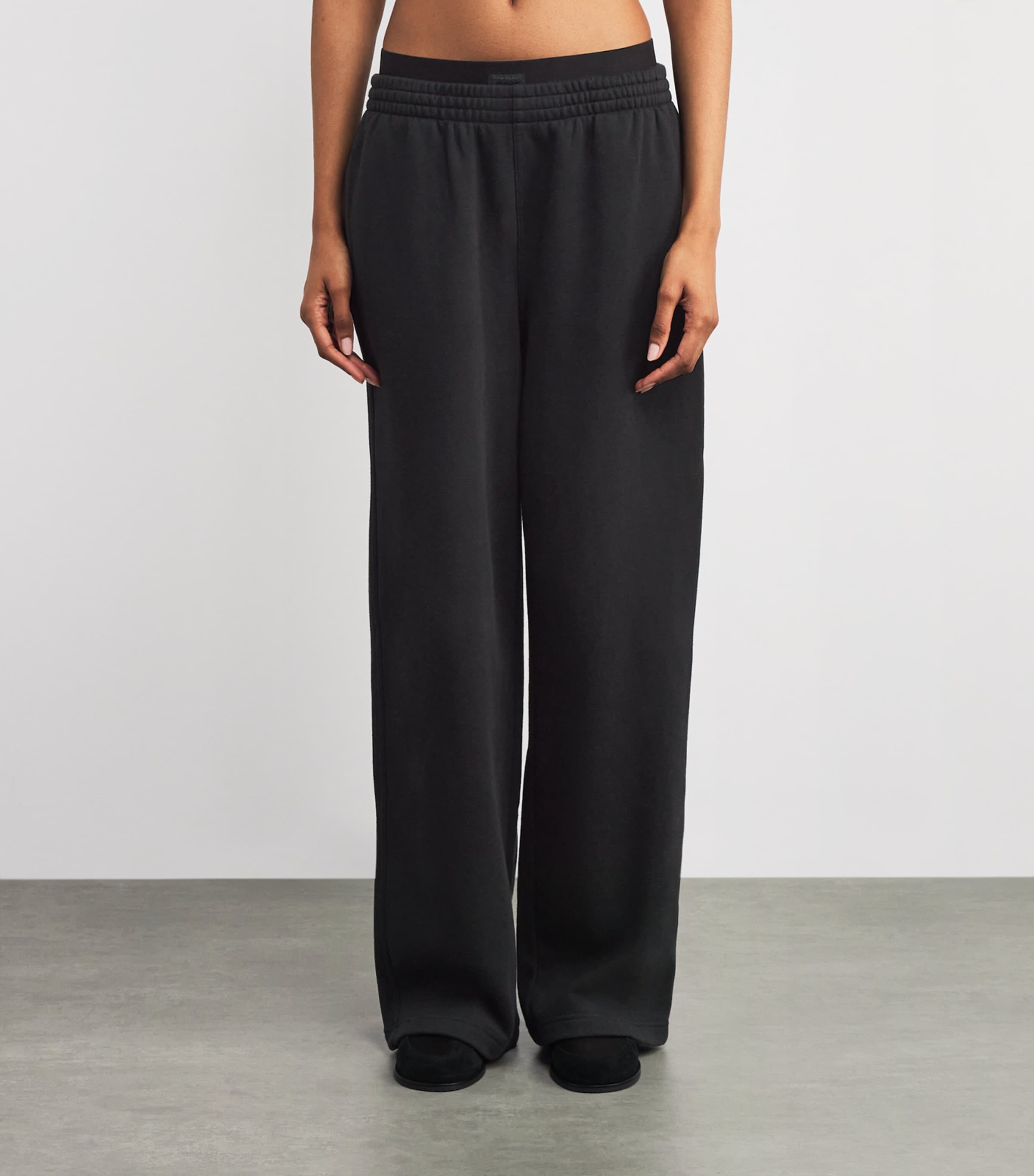 Cotton-Blend Double-Waistband Sweatpants ONYX Image 3