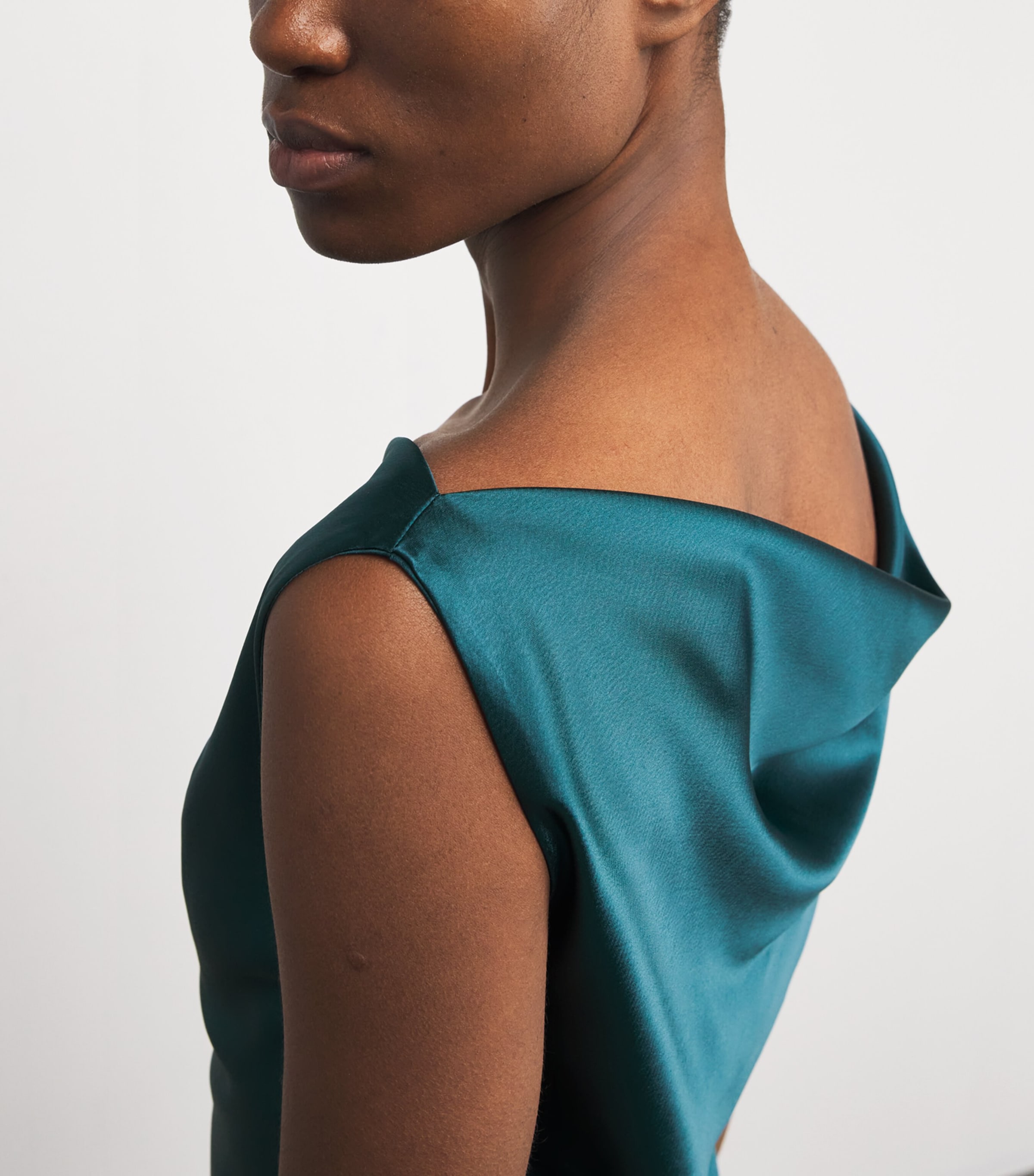 Satin Cowl-Neck Barb Top PACIFIC Image 6