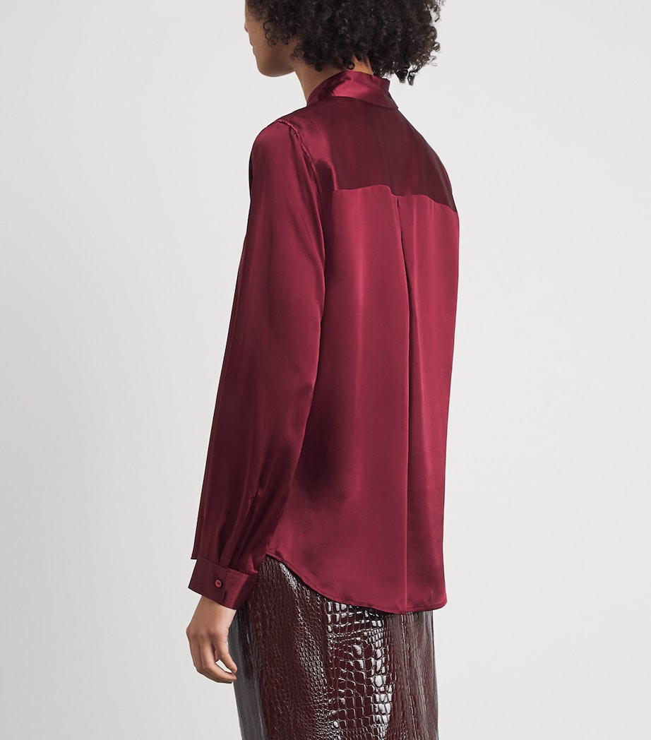 L'Agence Womens Silk Tyler Blouse Merlot Red Mrlr Image 5