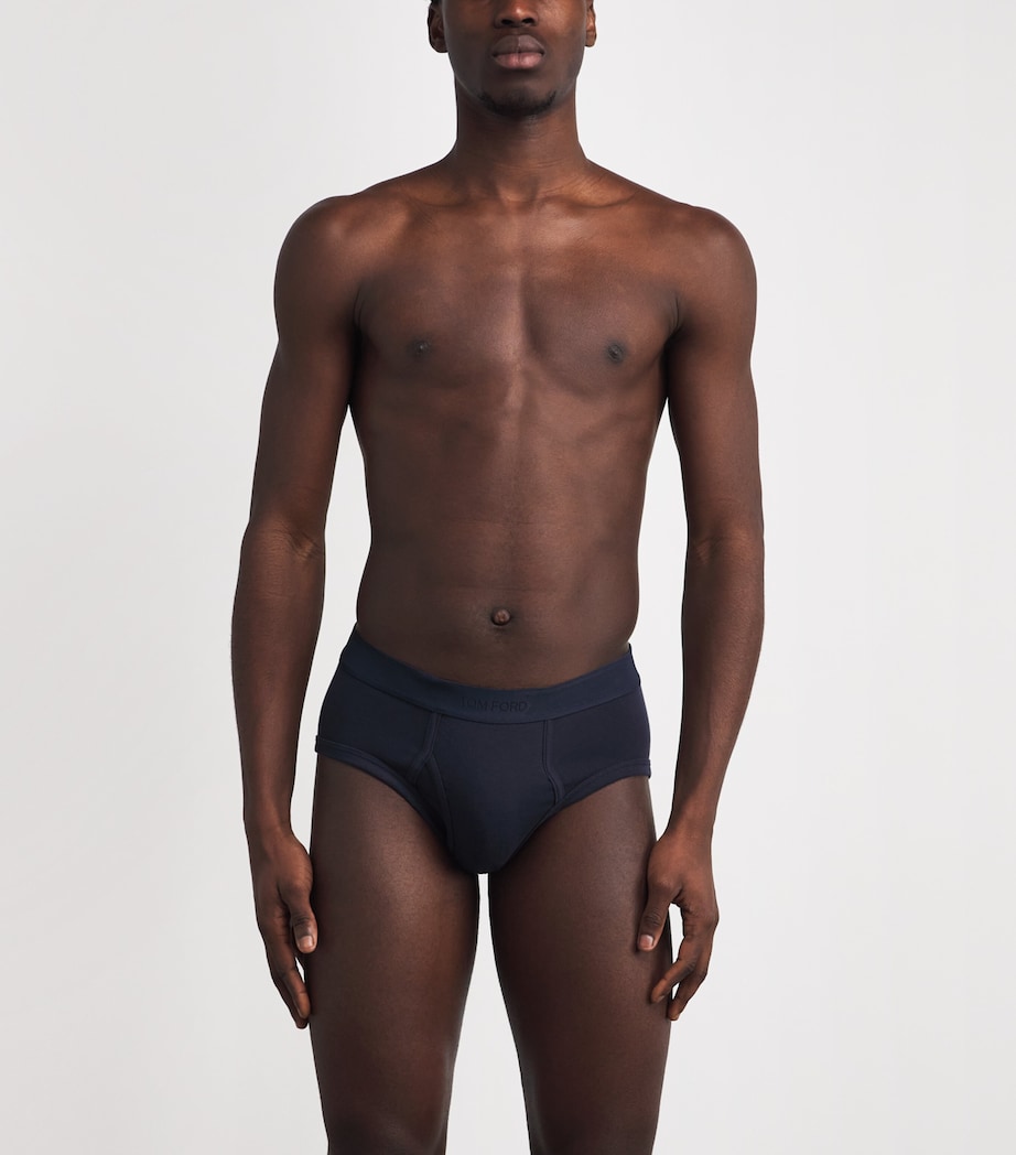 Stretch-Cotton Logo Briefs 408 MIDNIGHT BLUE Image 2