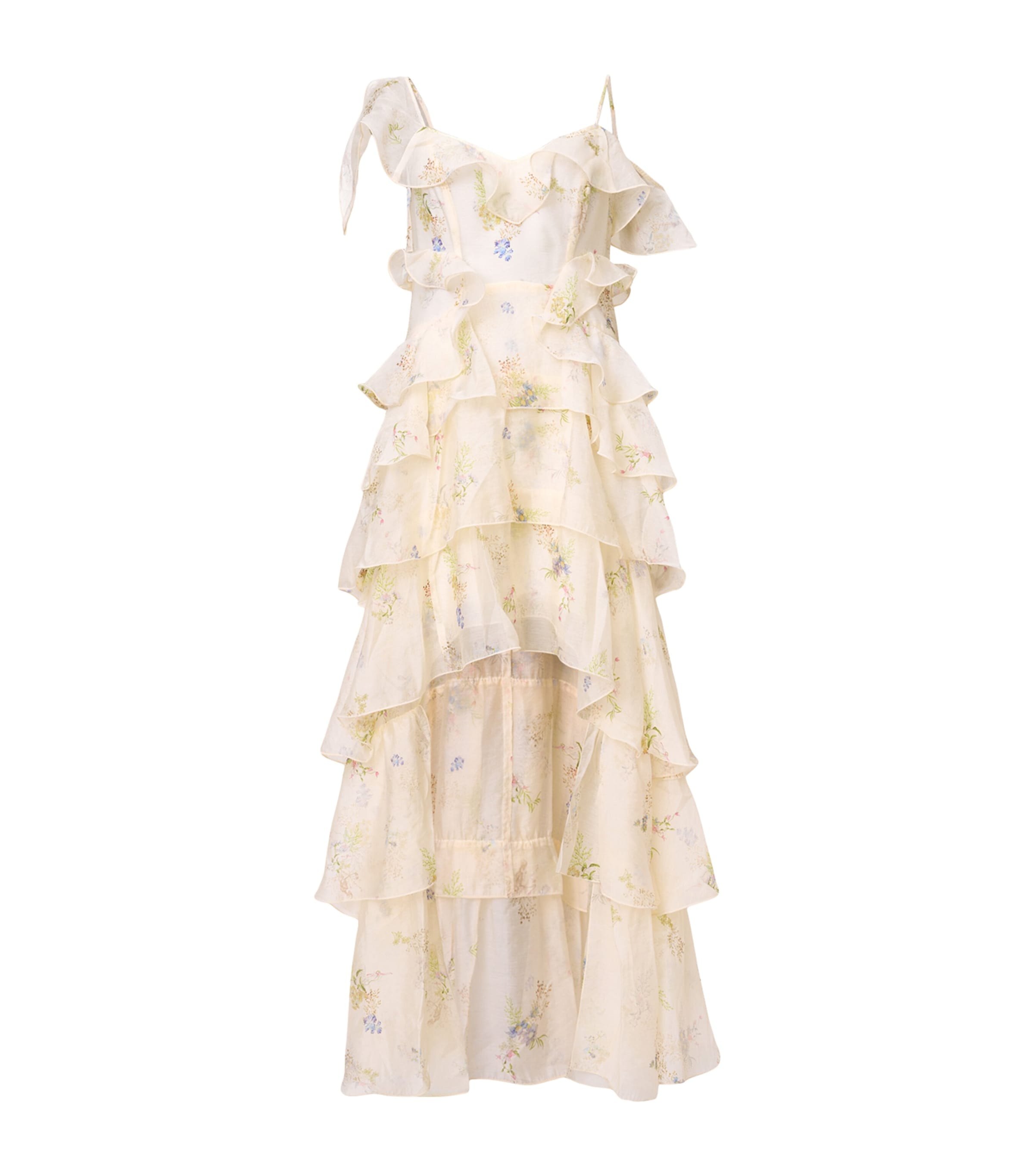 Allsaints Womens Laci Ecru Whit Sienna Ruffled Woven Maxi Dress