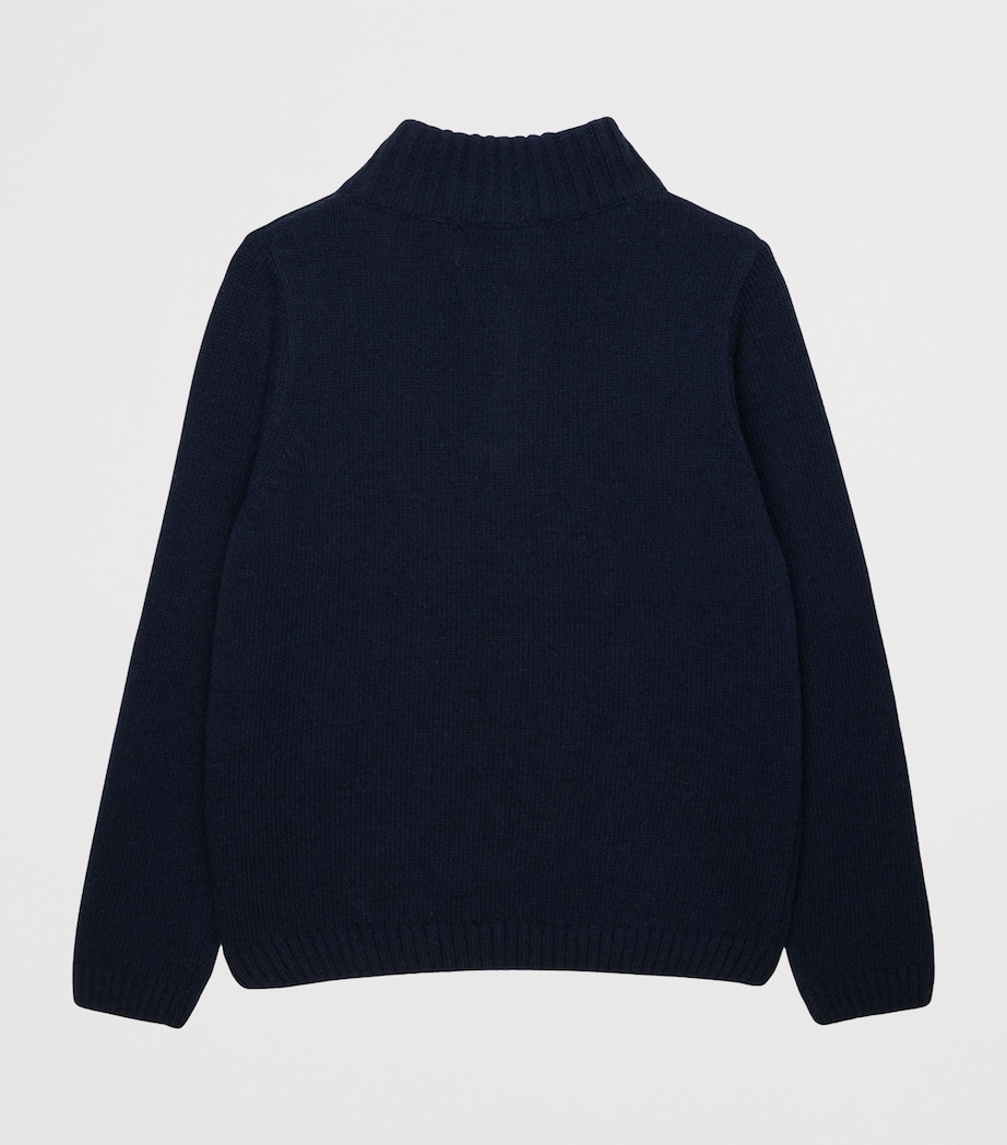 Trotters Blue Half-Zip Benji Beagle Sweater (2-5 Years) | Harrods UK