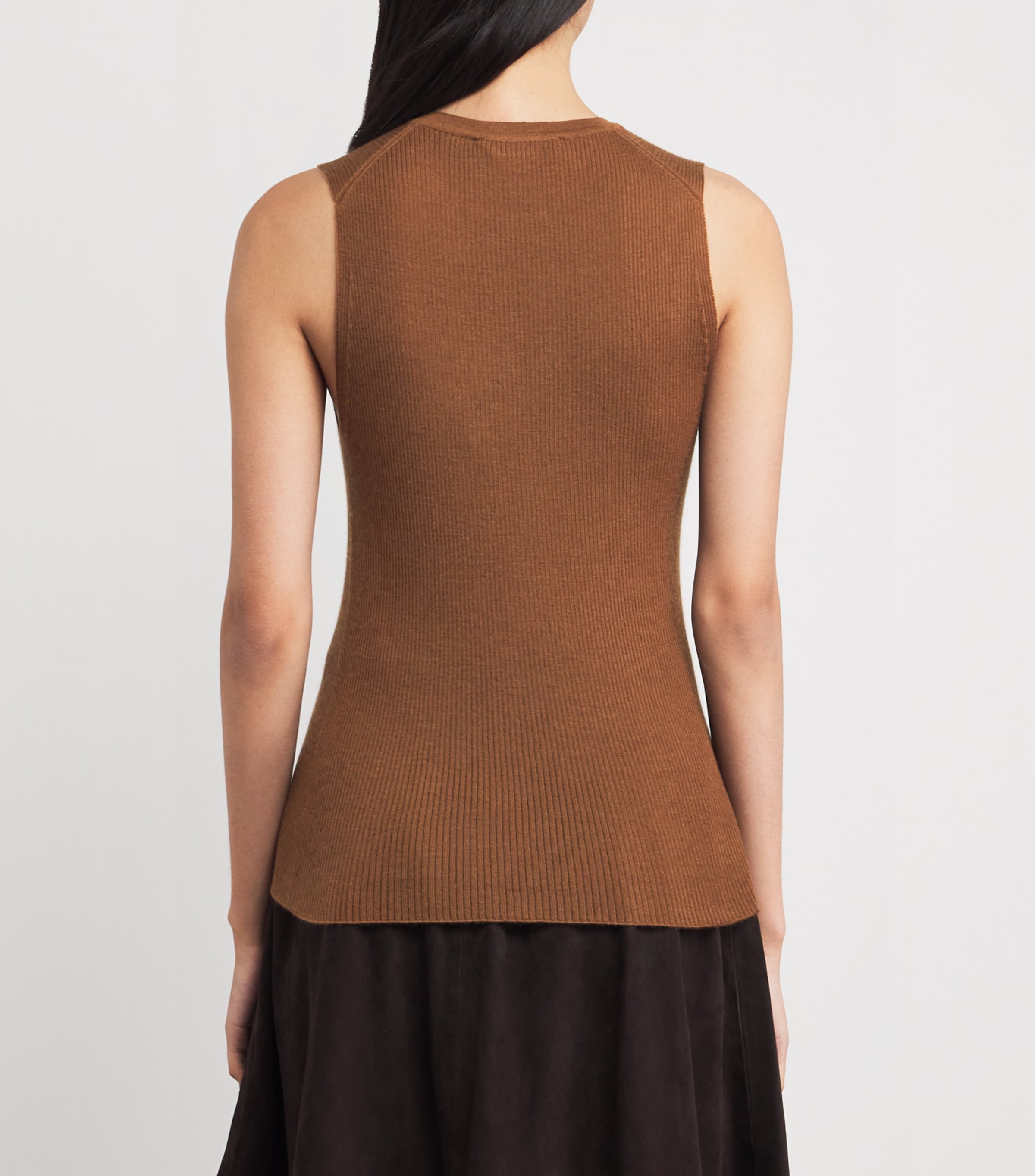 Superfine Cashmere Tank Top SB7300 DARK CAMEL Image 4