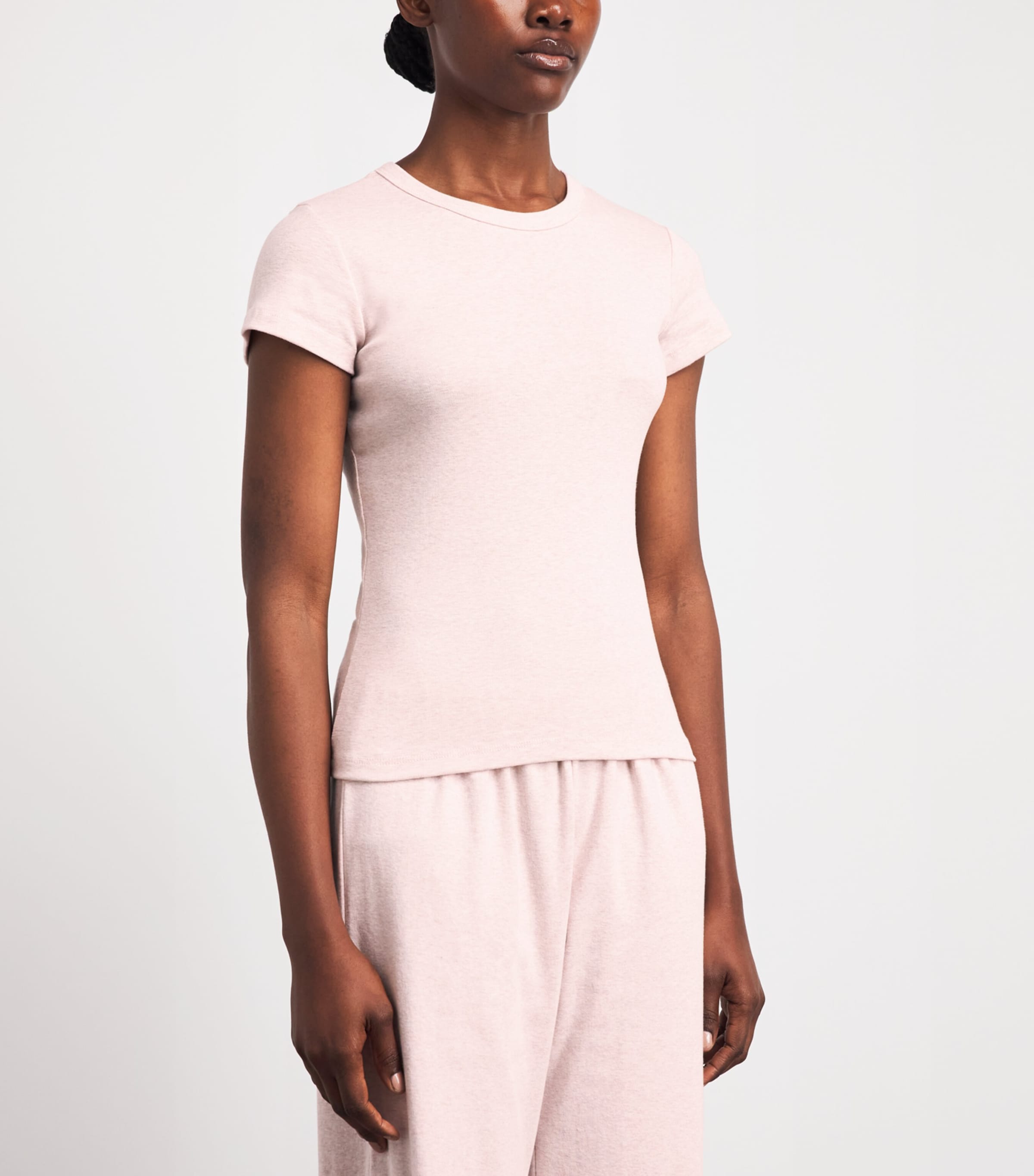 LESET Womens Cotton Slim Nando T-Shirt Petal Melange Image 4