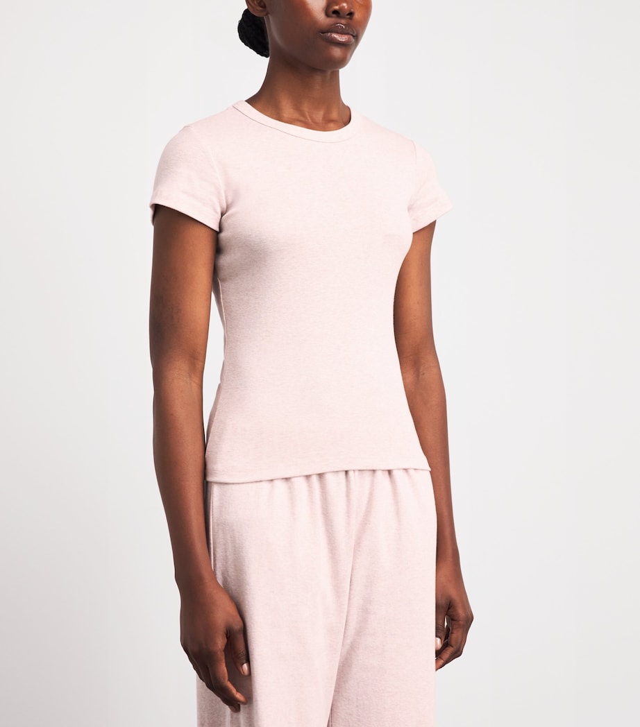 LESET Womens Cotton Slim Nando T-Shirt Petal Melange Image 4