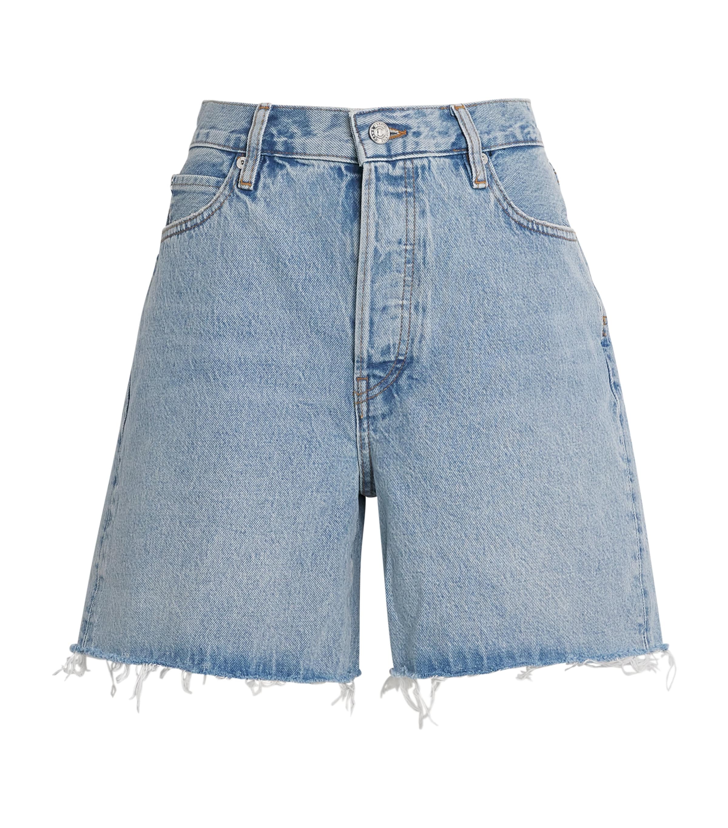 Frame The Timeless Denim Shorts In Blue