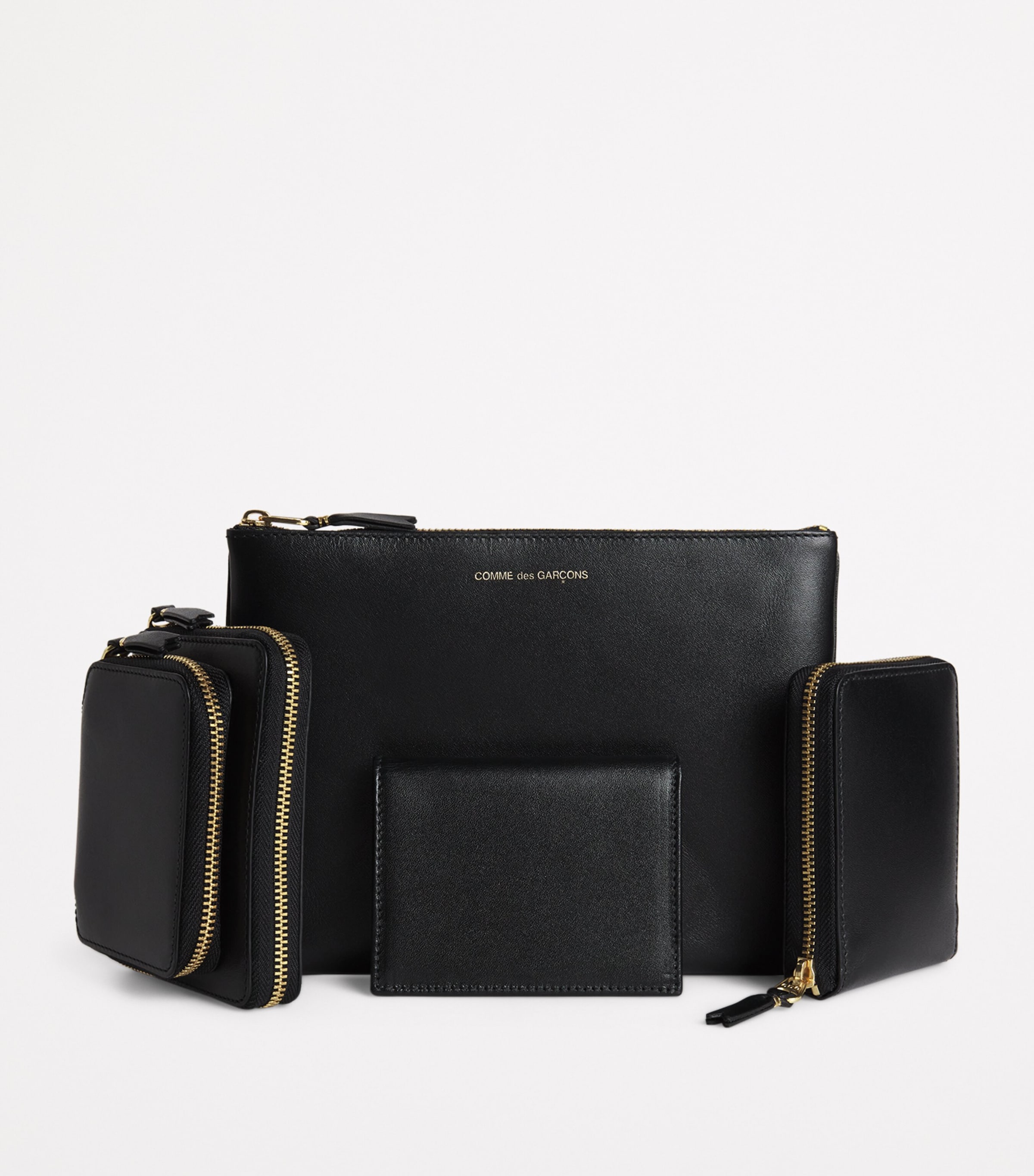 Comme Des Garçons Wallet Leather Zipped Wallet Black Image 3