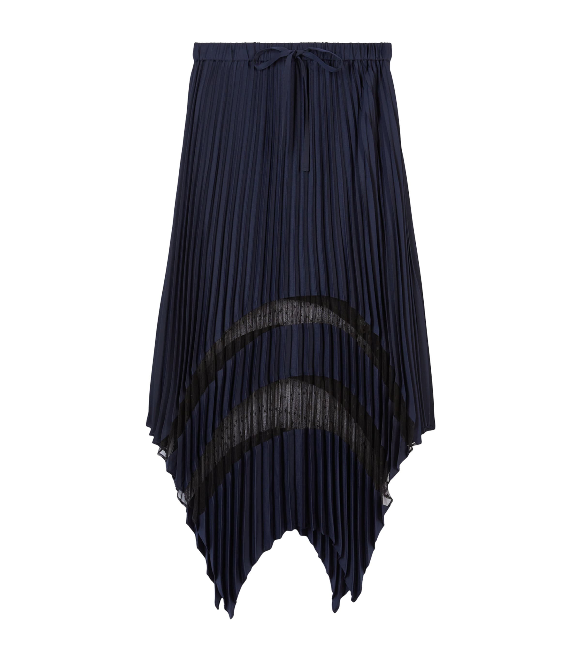 Shop The Kooples Asymmetric Midi Skirt In Navy