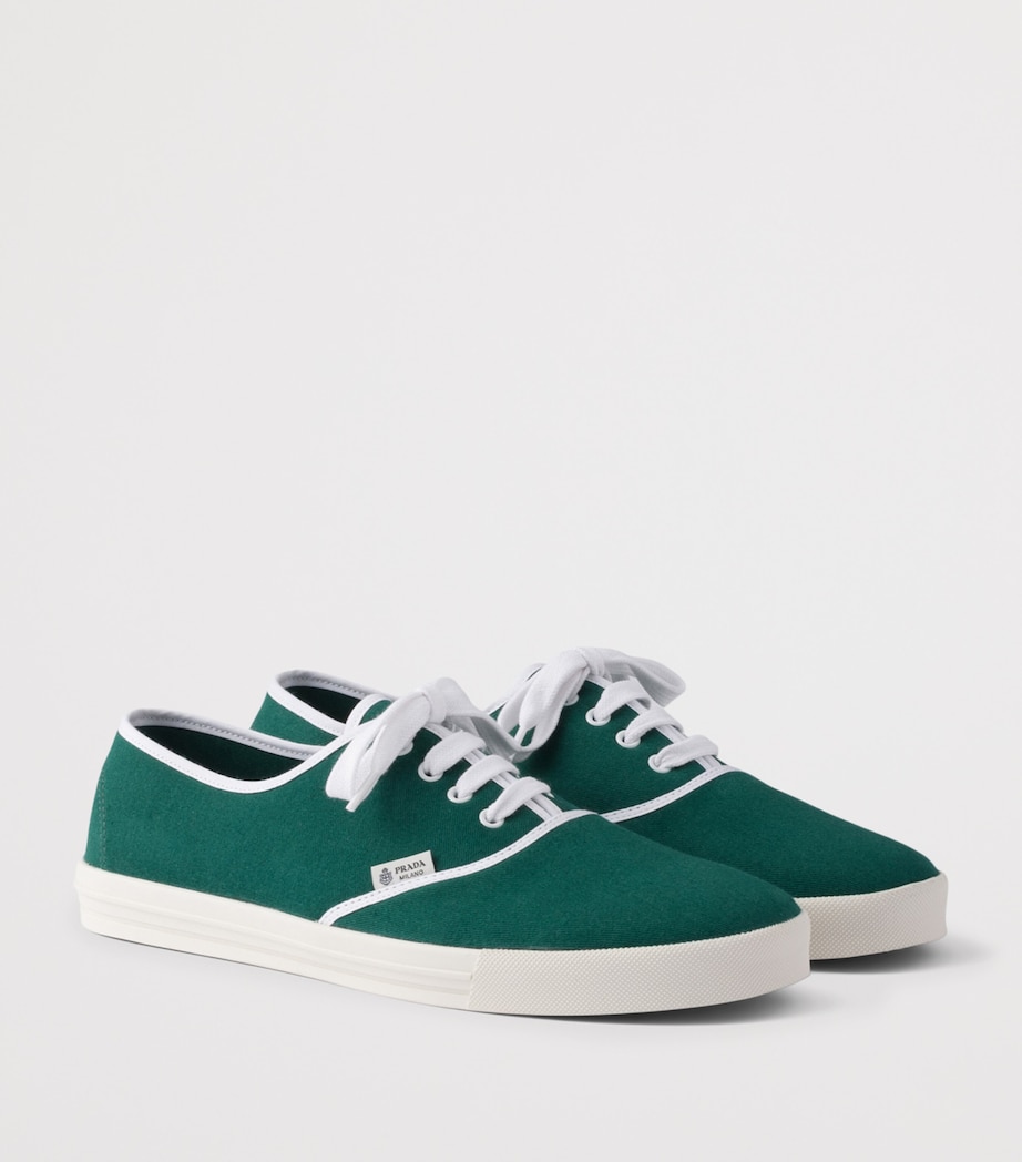 Prada Cotton Drill Low-Top Sneakers Image 3