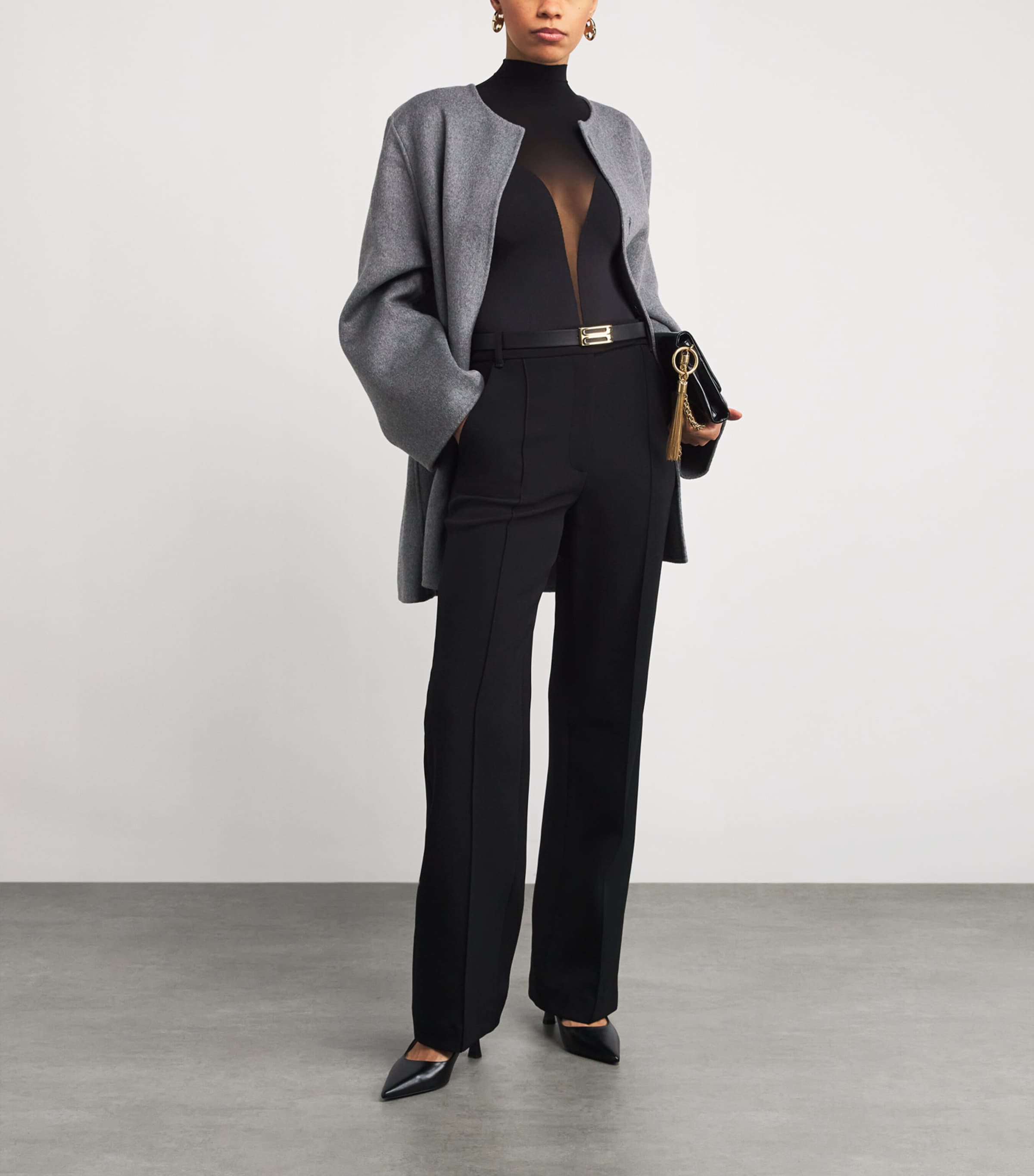 High-Neck Bustier Bodysuit 7005 BLACK Image 4