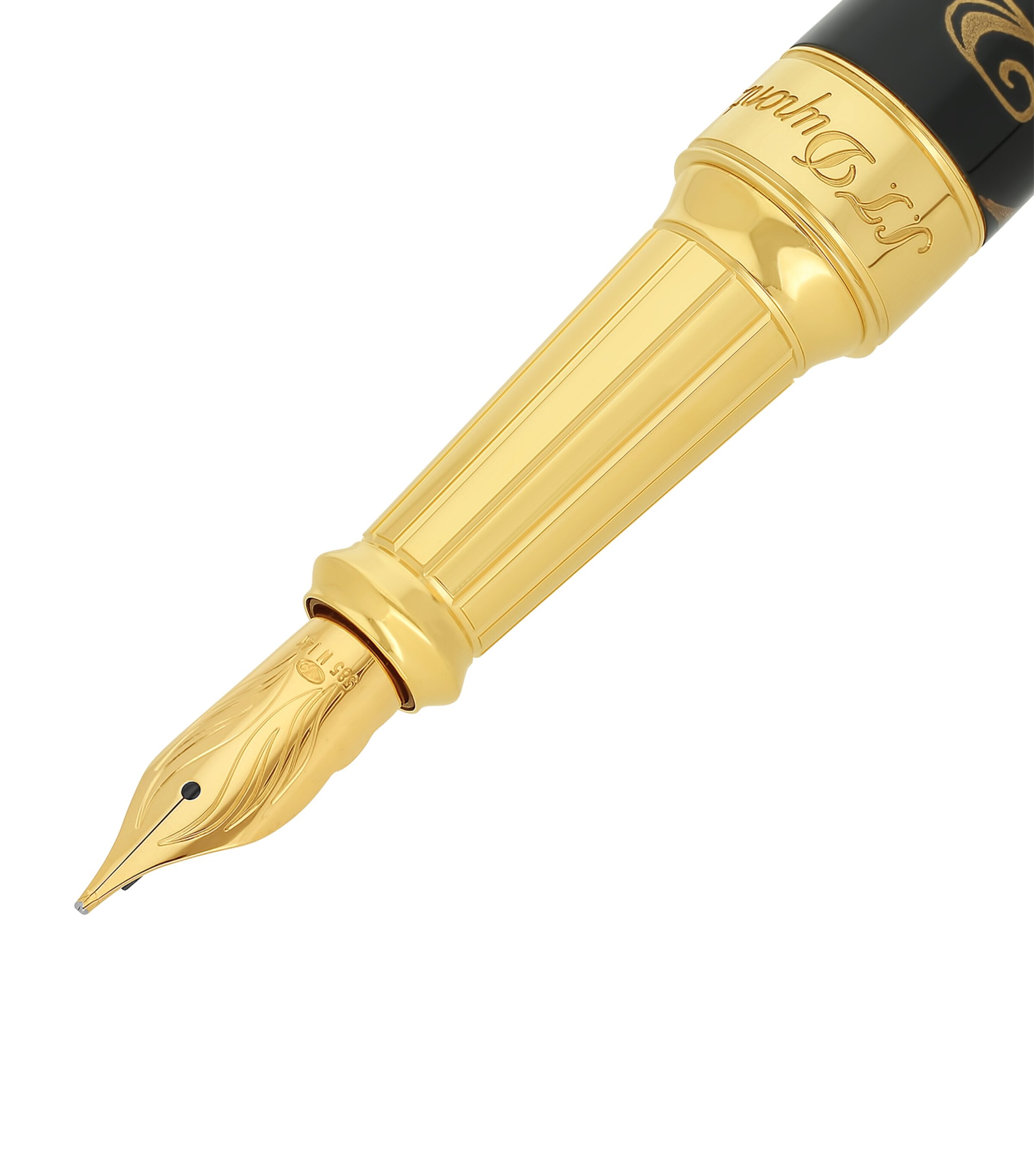 S.T. Dupont Maki-e Line D Eternity Ryusui Shunju Fountain Pen XL Bronze Brown & Gold Image 2