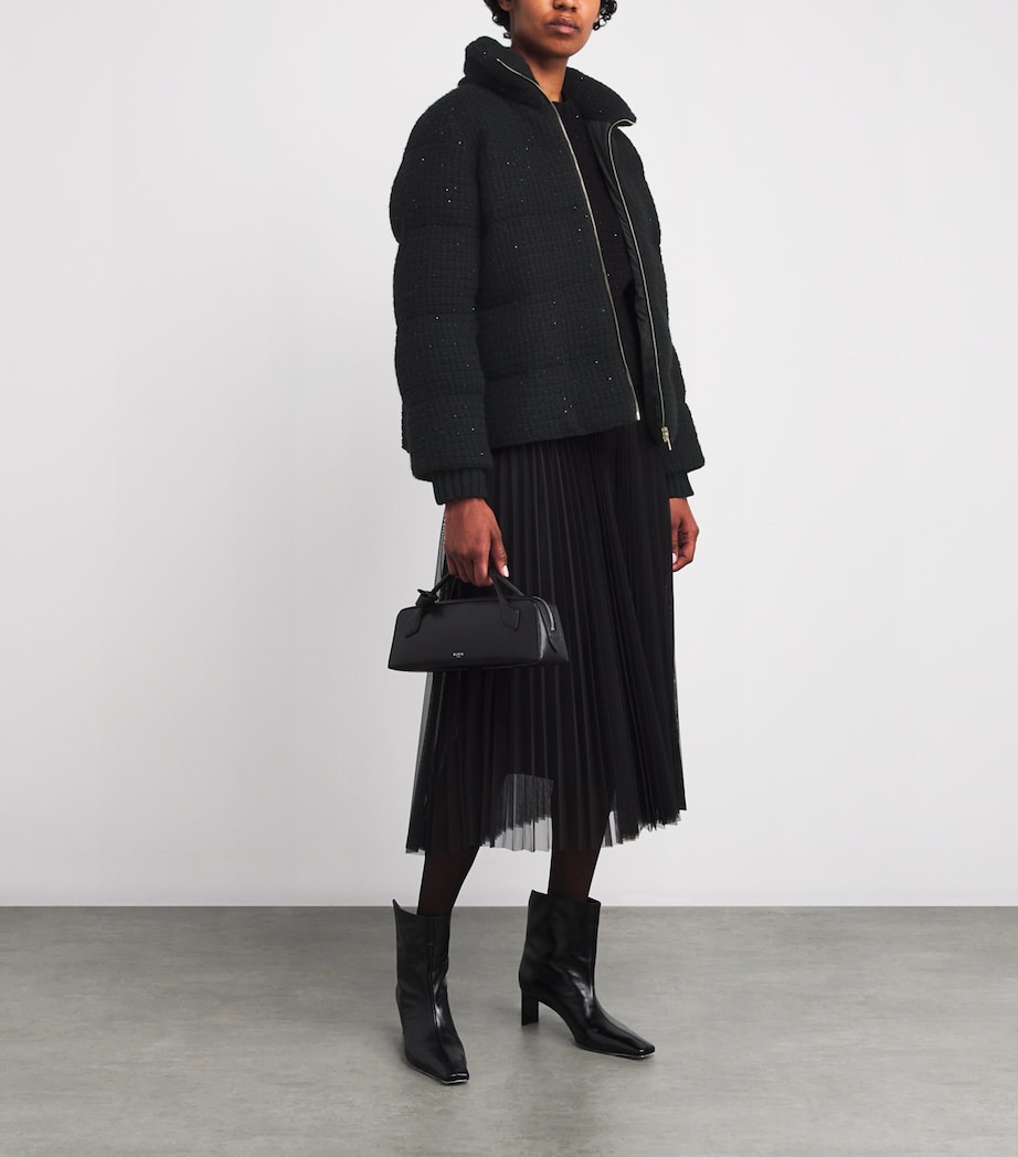 Wool-Silk-Cashmere-Blend Sequinned Jacket 825 NERO Image 2