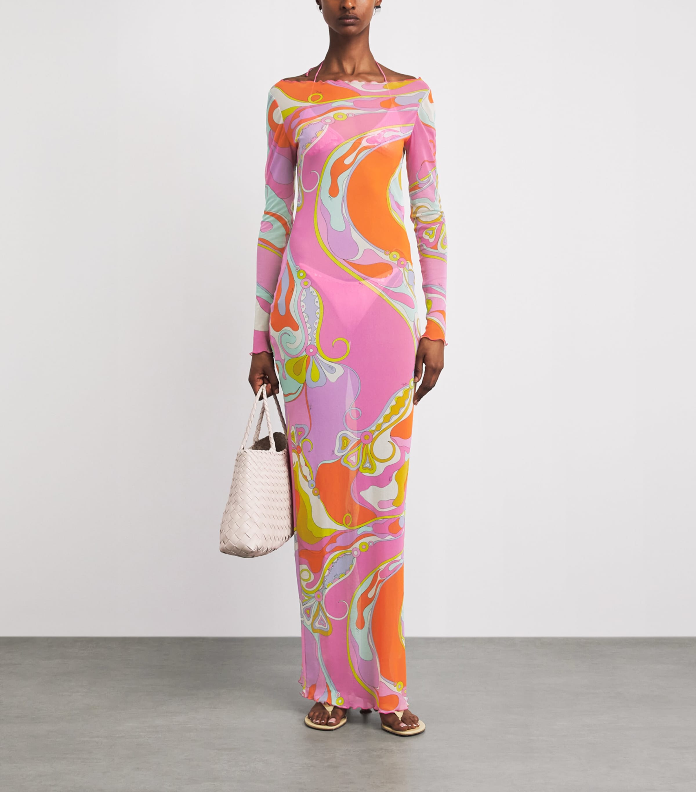 PUCCI Womens Mesh Orchidee Maxi Dress Image 2
