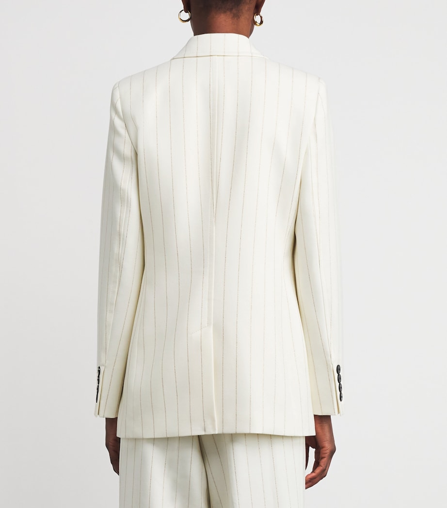 Metallic Pinstripe Blazer IVORY/GOLD Image 4