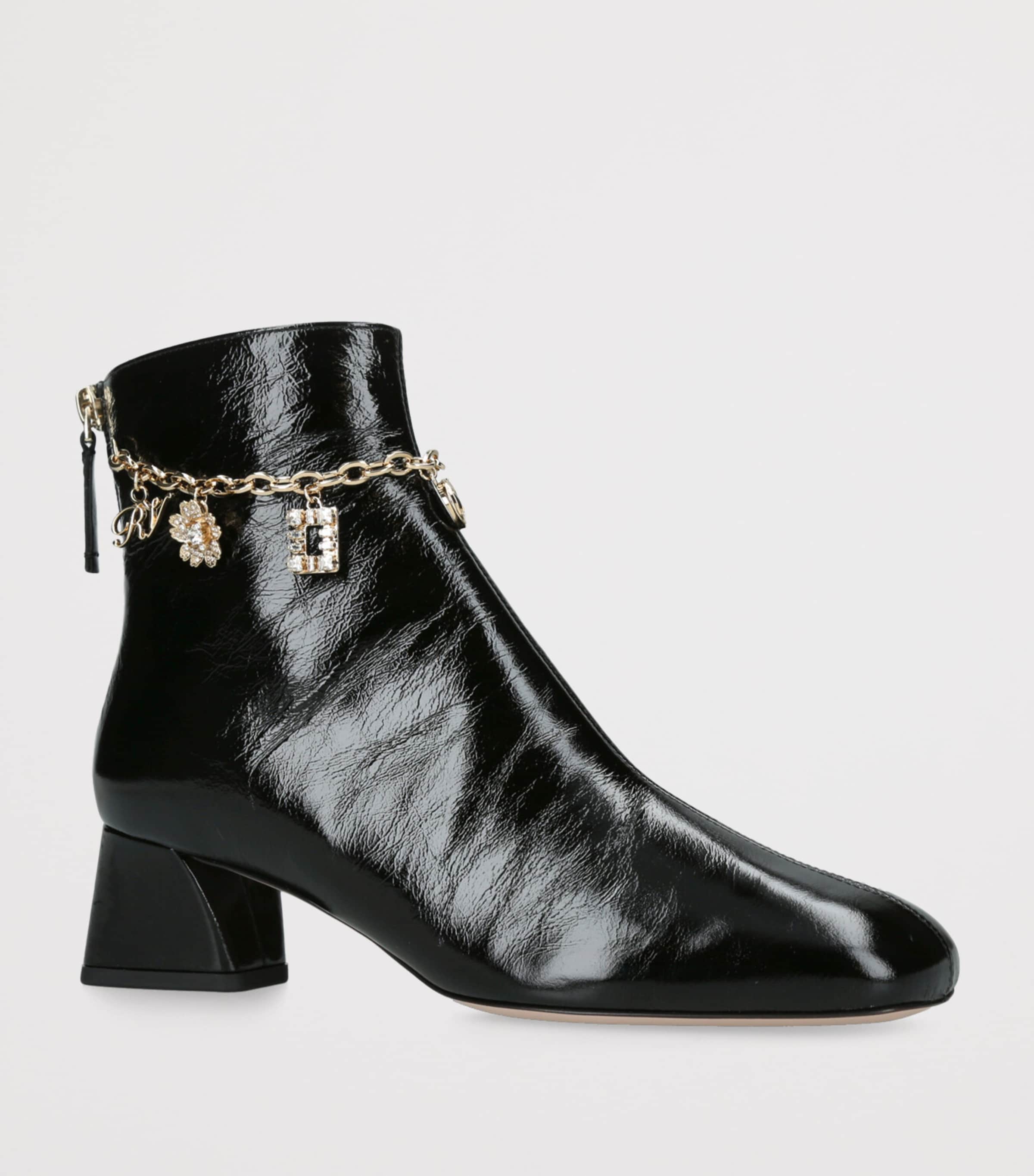 Patent Leather Trés Vivier Ankle Boots 45 BLACK Image 3