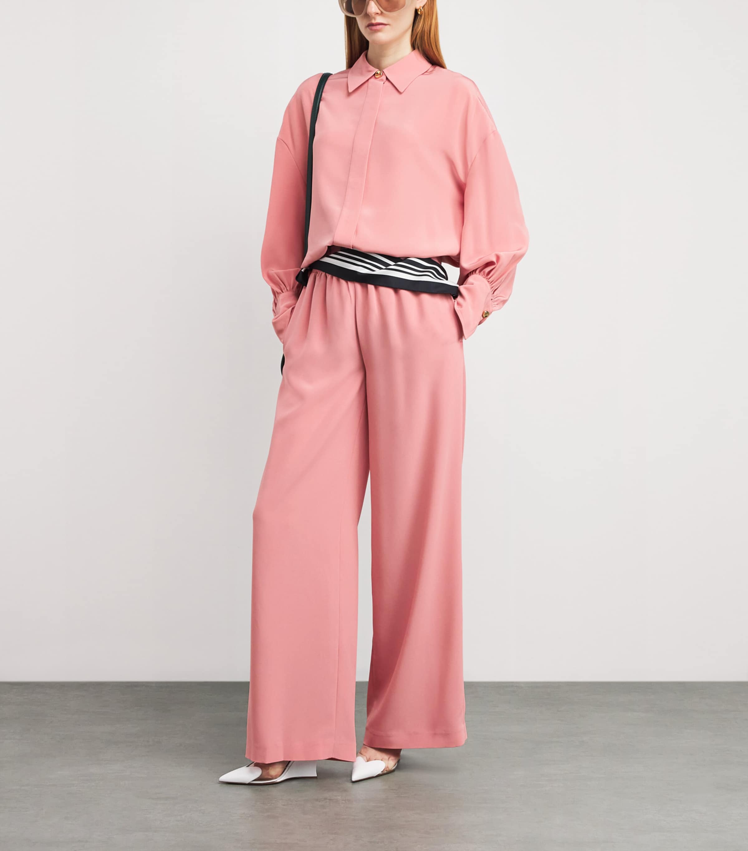 Joseph Womens Satin Twill Nour Trousers Blush Image 2