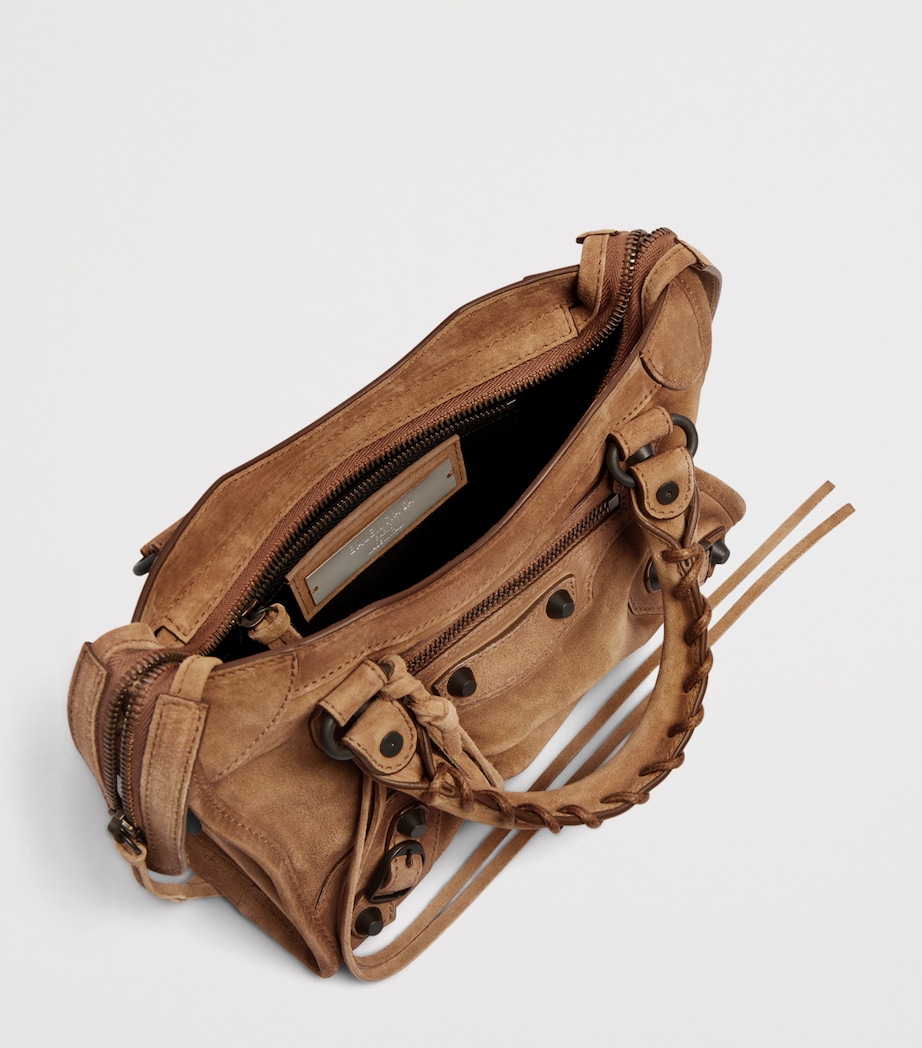 Balenciaga Mini Waxed Suede Le City Top-Handle Bag Image 5